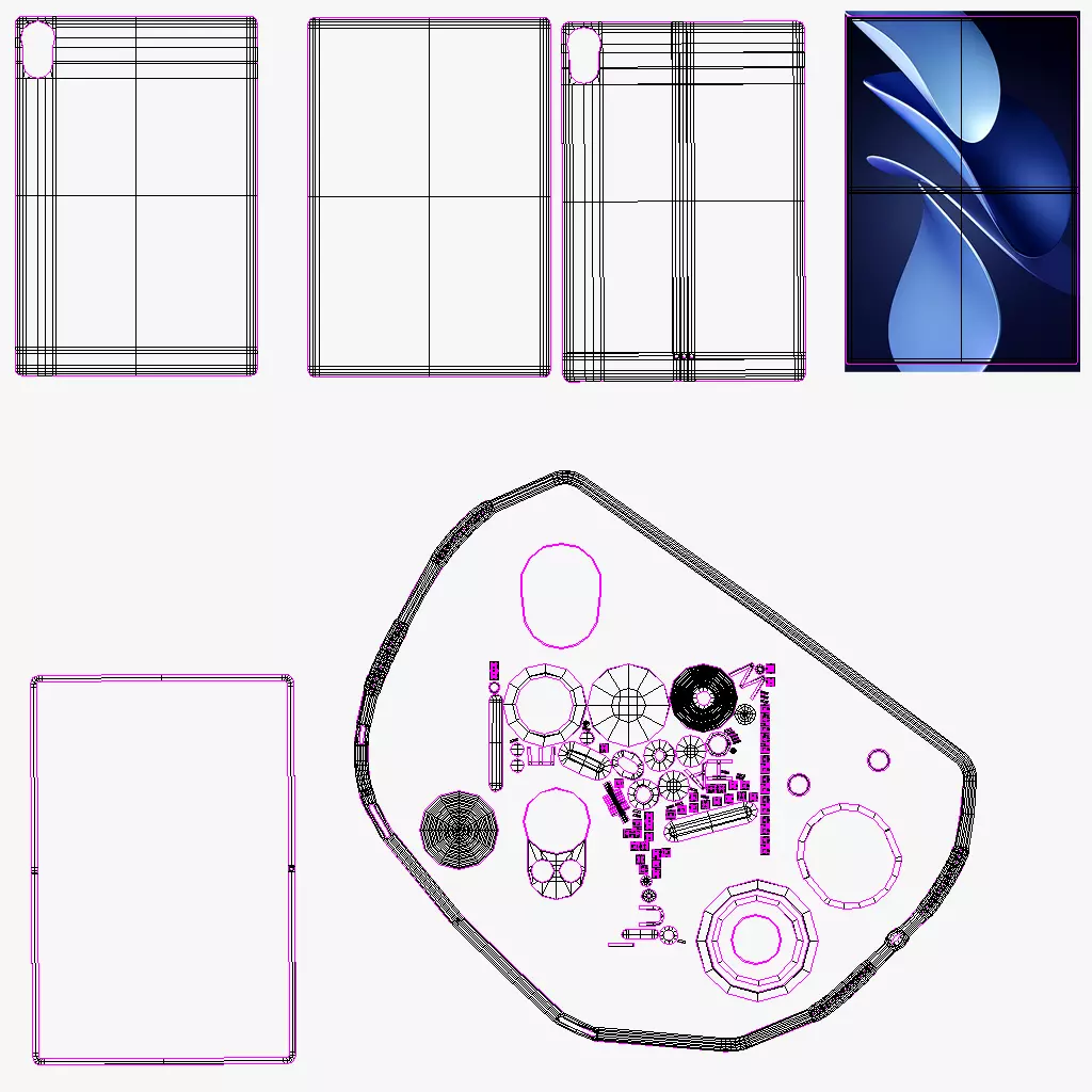 Huawei MatePad Air Gray 2025 Low-poly 3D model_11