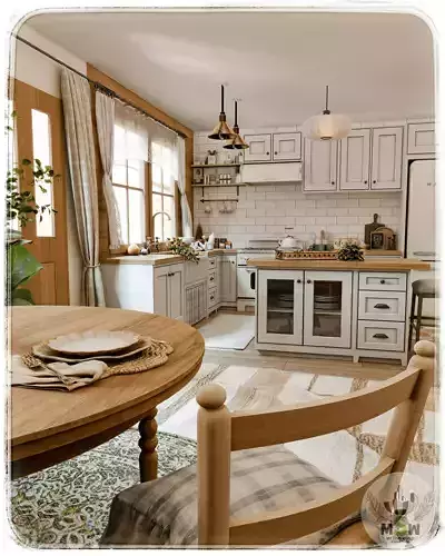 Country Cottage Kitchen Blender Scene