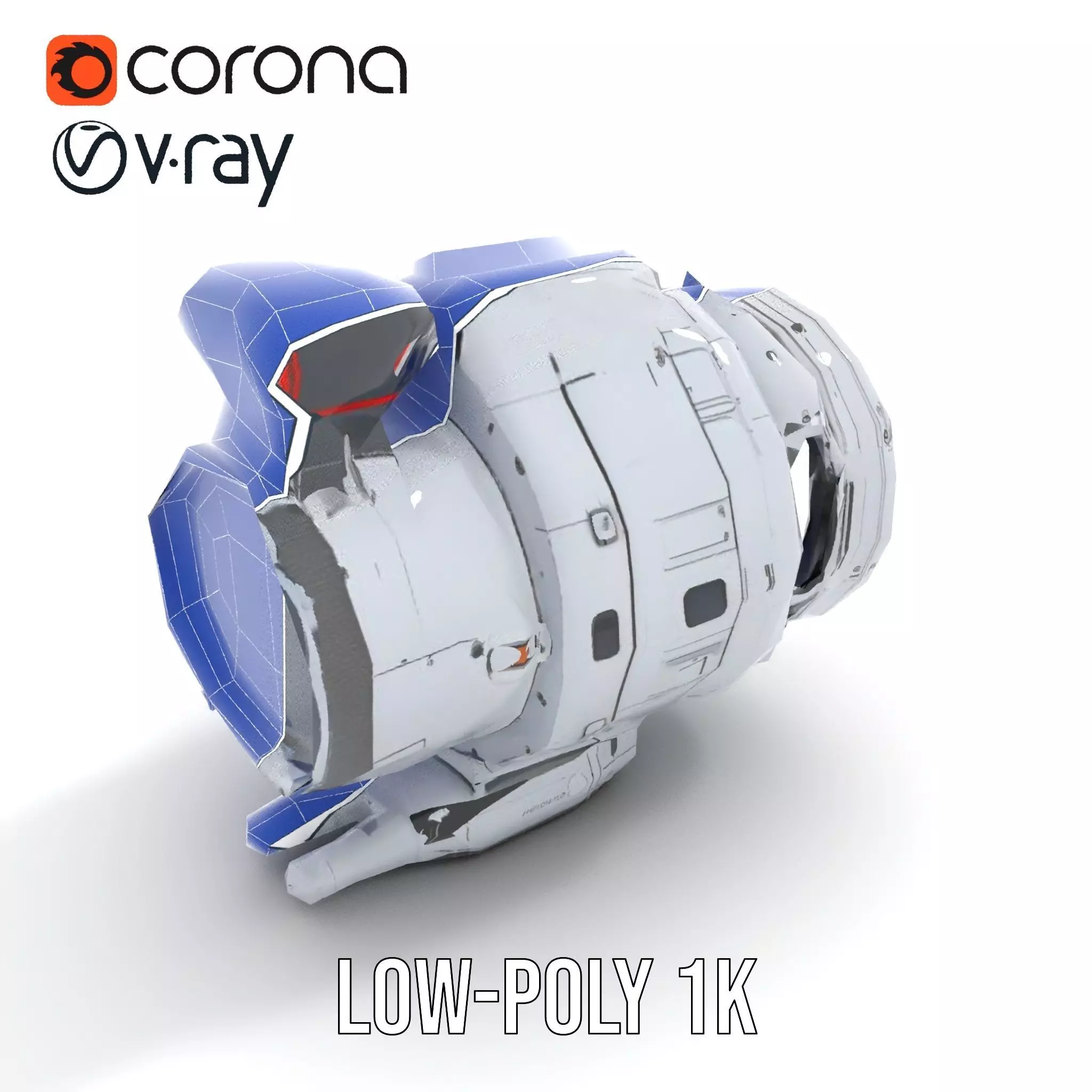 Futuristic Engine Model Pack for SciFi Projects Low-poly 3D model_12