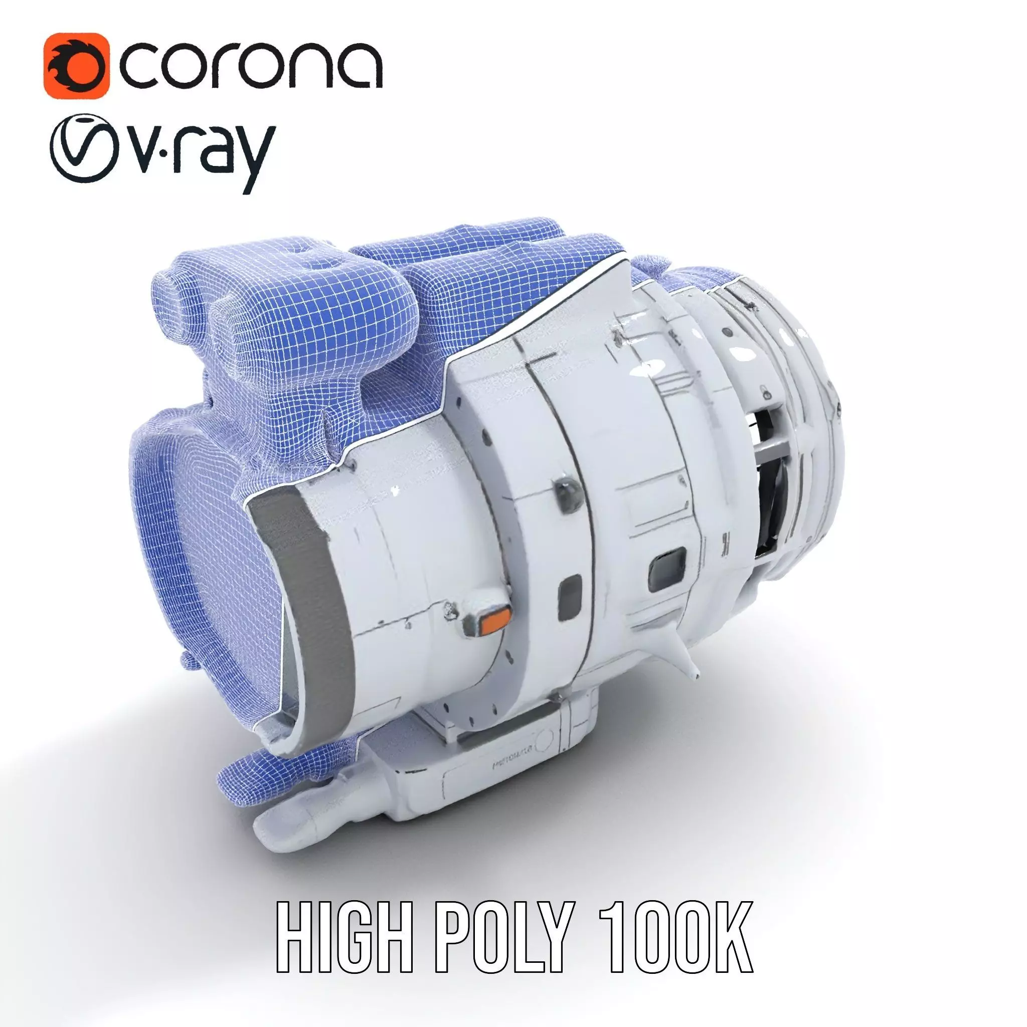 Futuristic Engine Model Pack for SciFi Projects Low-poly 3D model_32