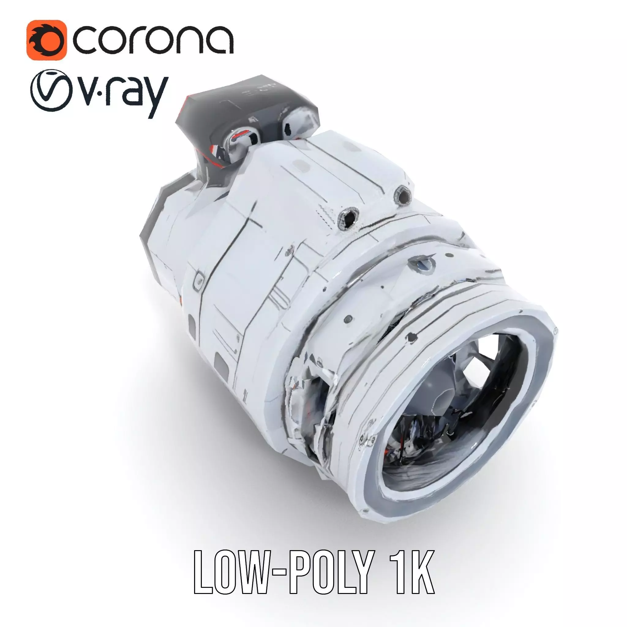 Futuristic Engine Model Pack for SciFi Projects Low-poly 3D model_15