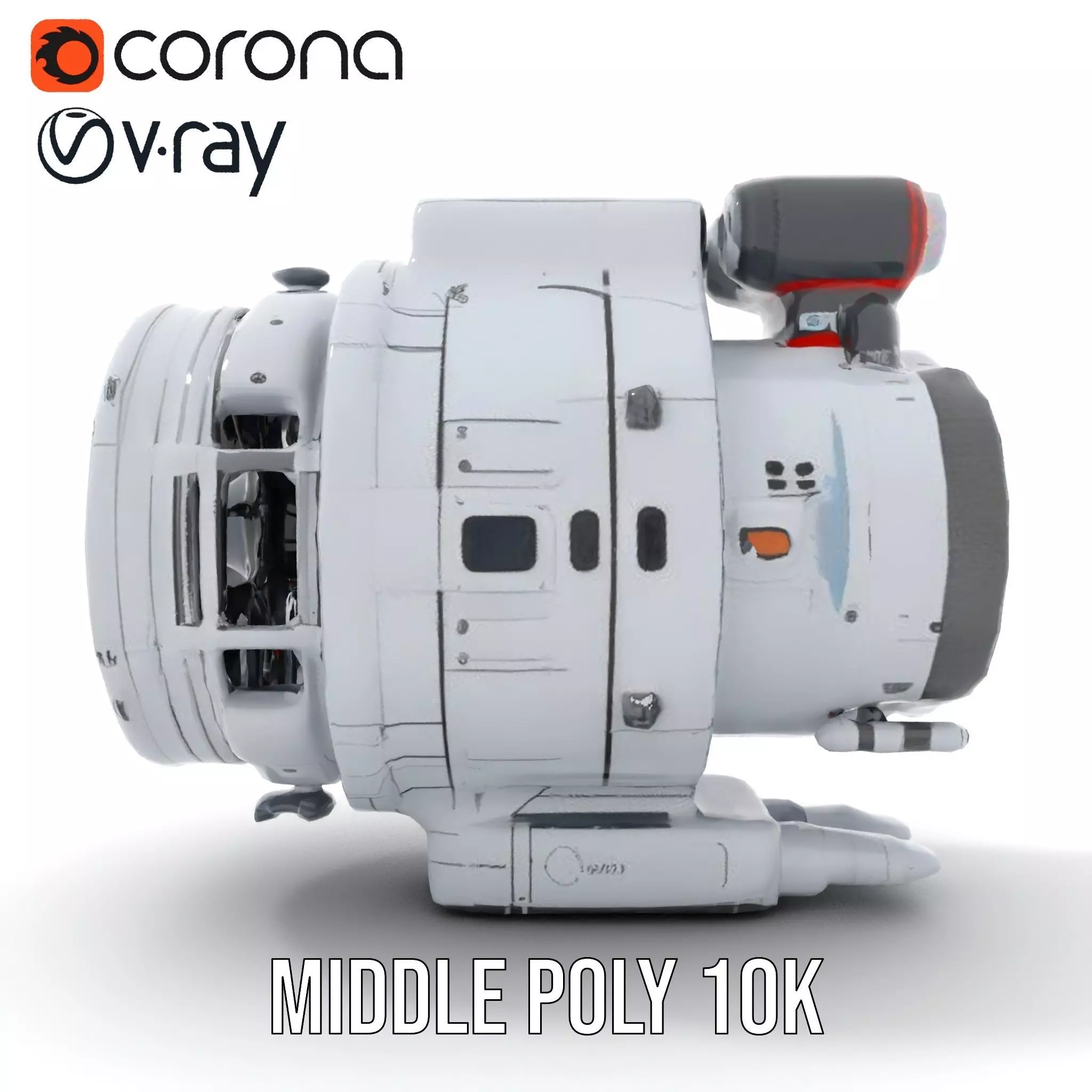 Futuristic Engine Model Pack for SciFi Projects Low-poly 3D model_14