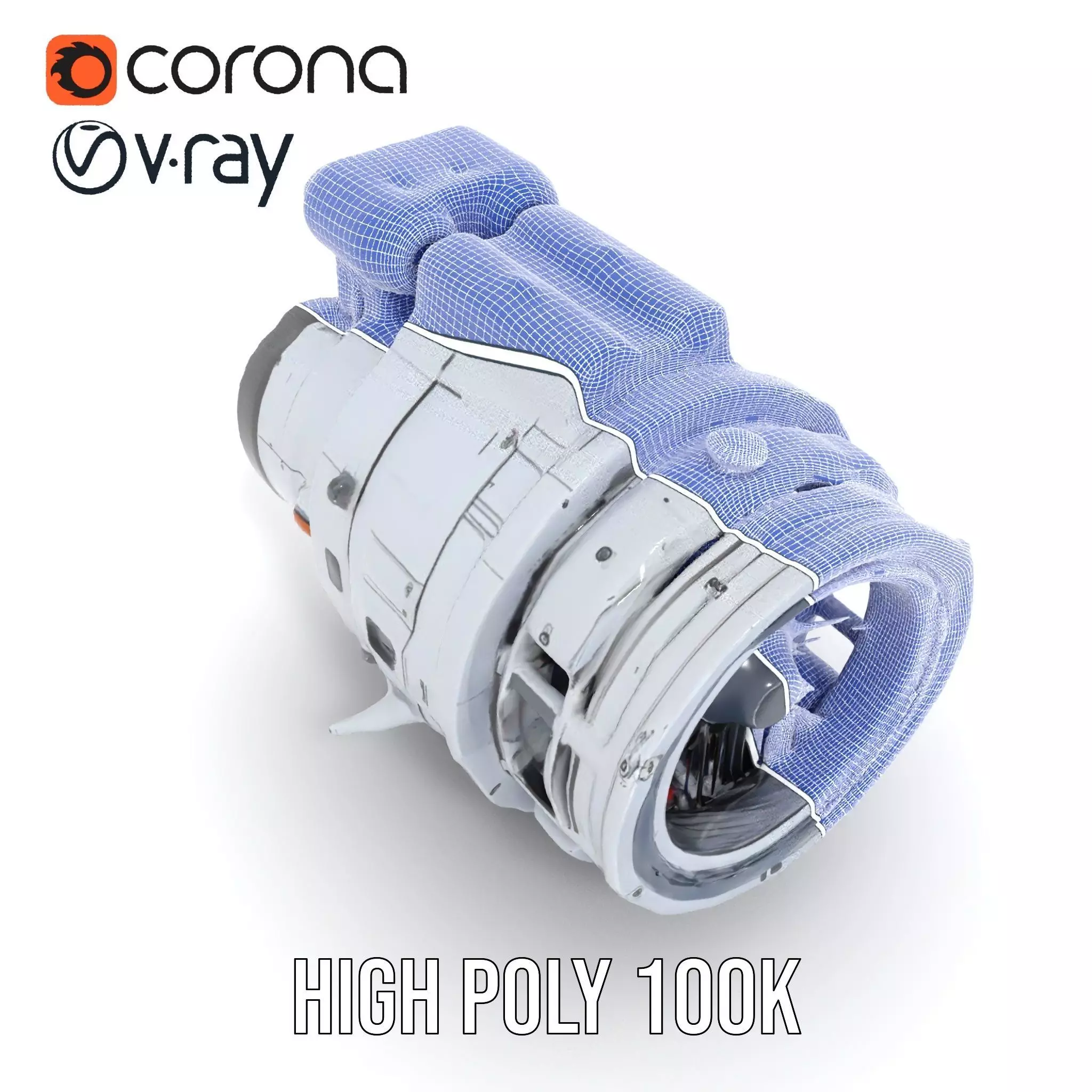 Futuristic Engine Model Pack for SciFi Projects Low-poly 3D model_33