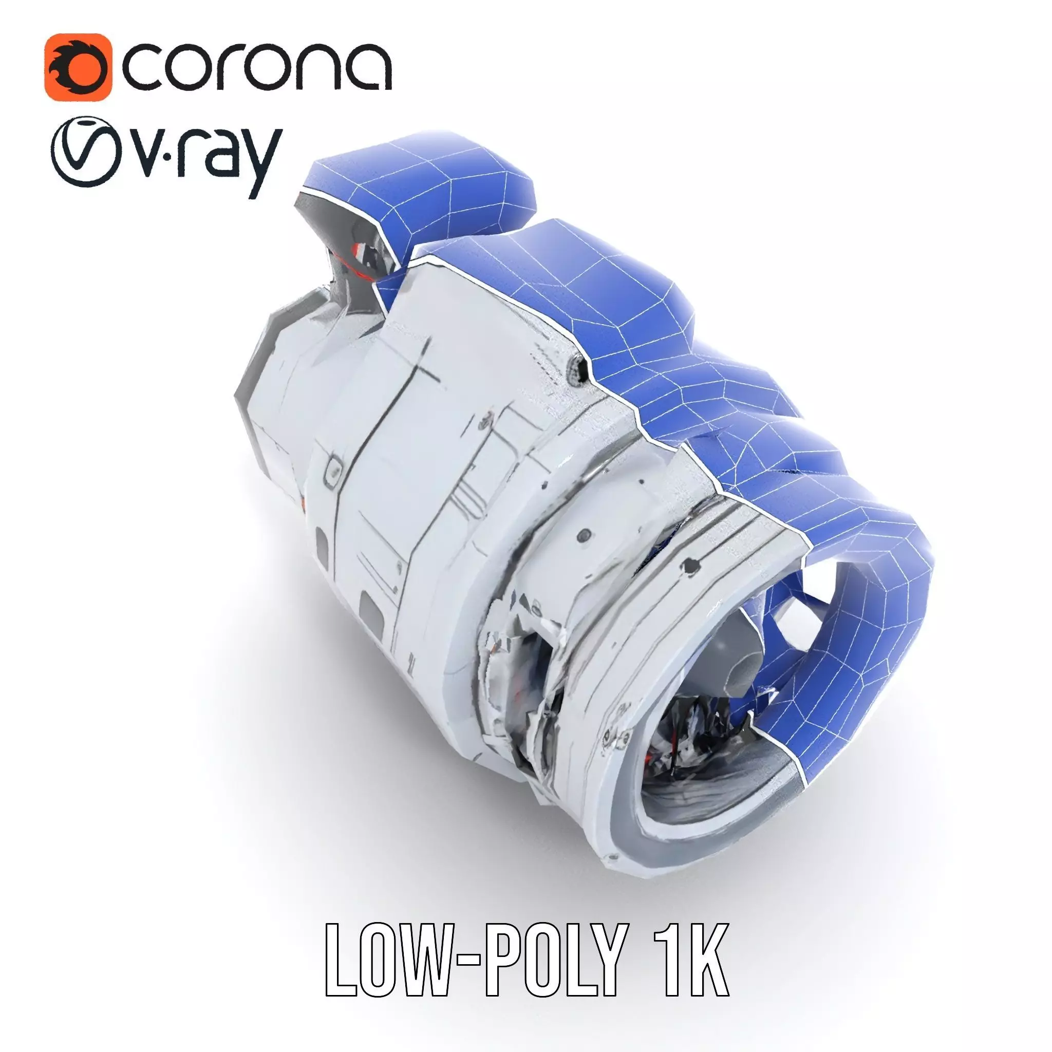 Futuristic Engine Model Pack for SciFi Projects Low-poly 3D model_17