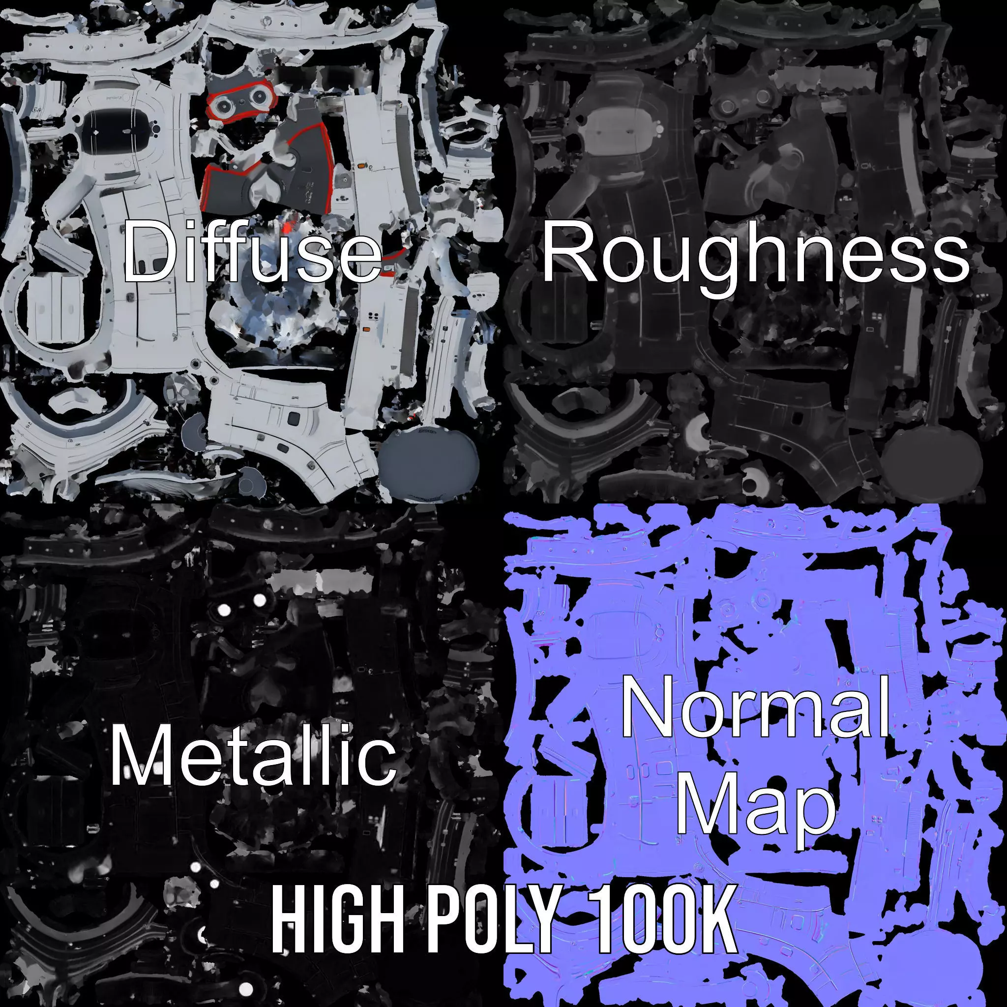 Futuristic Engine Model Pack for SciFi Projects Low-poly 3D model_4