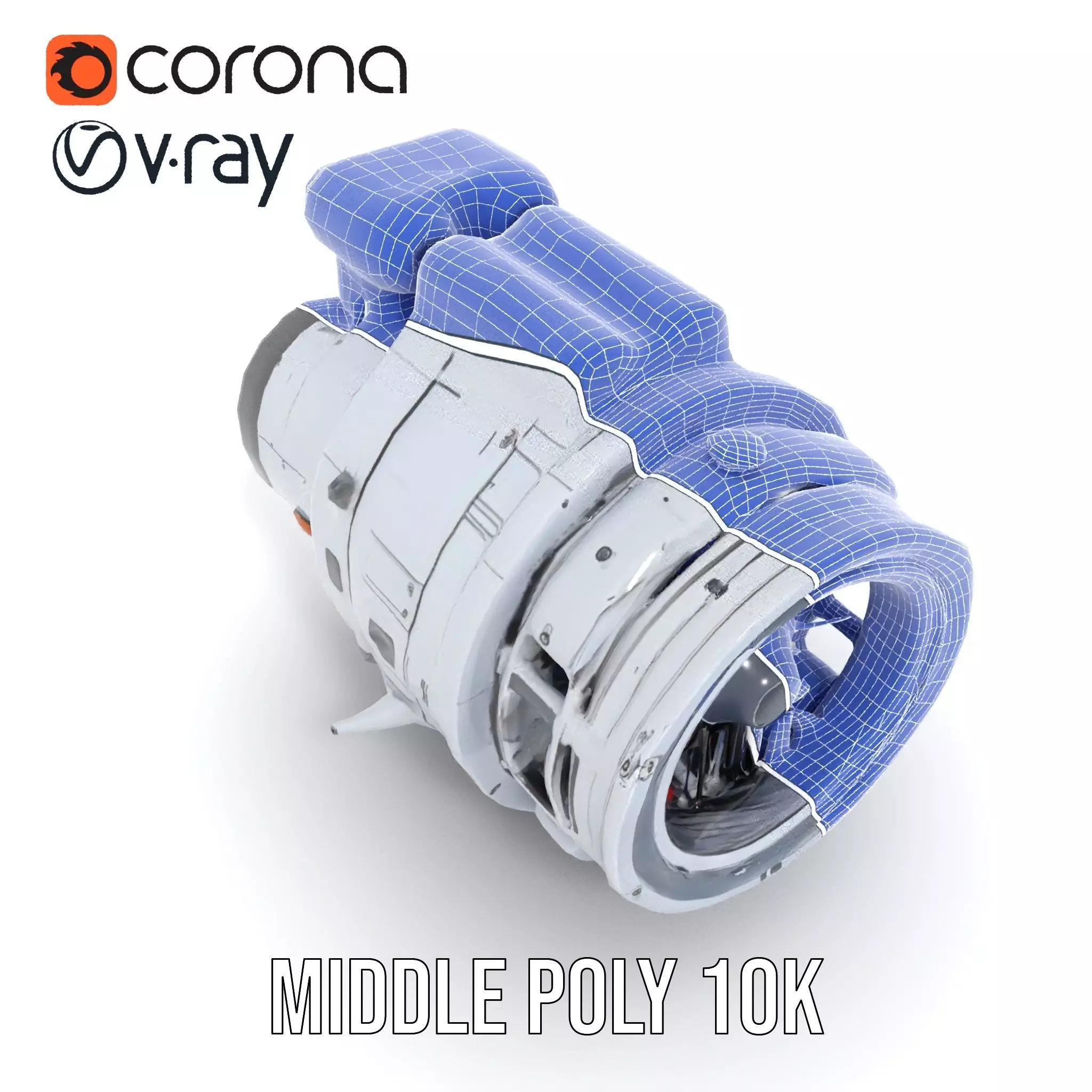 Futuristic Engine Model Pack for SciFi Projects Low-poly 3D model_28