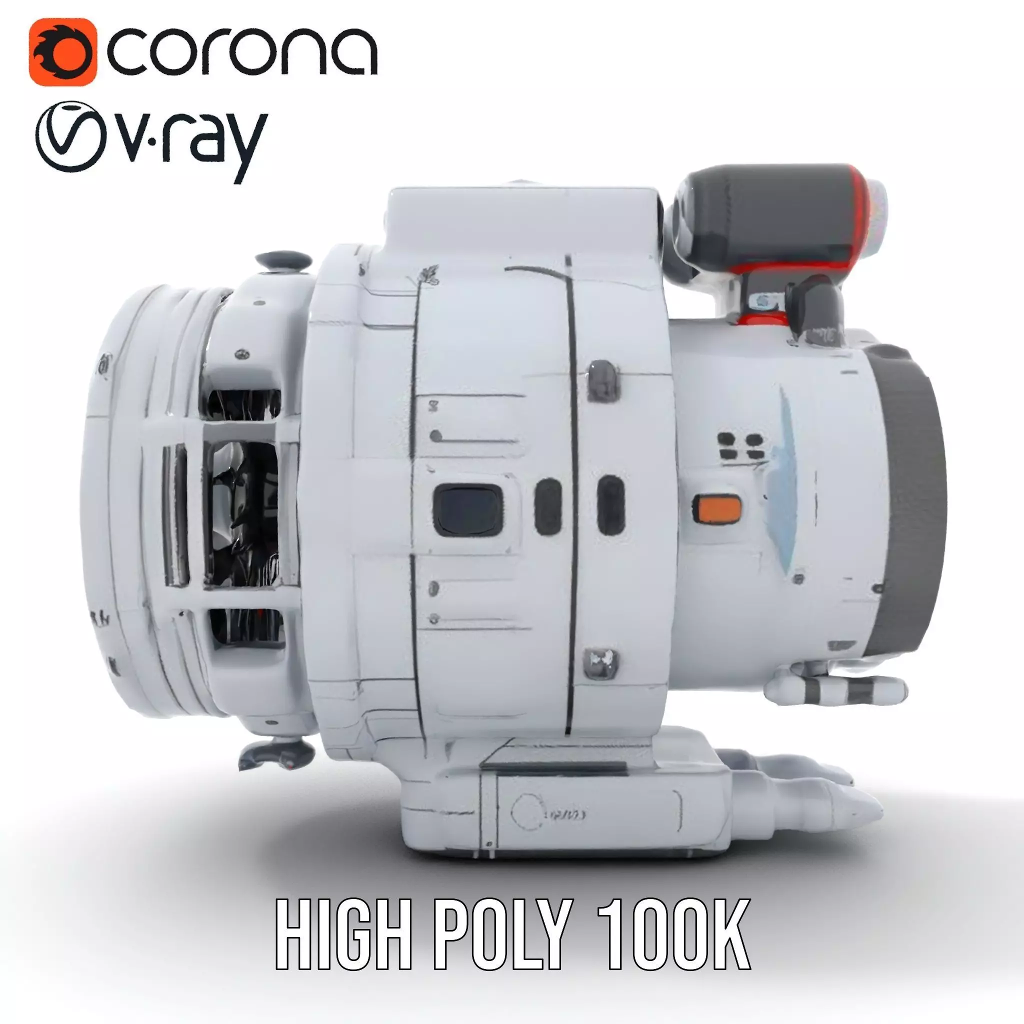 Futuristic Engine Model Pack for SciFi Projects Low-poly 3D model_24