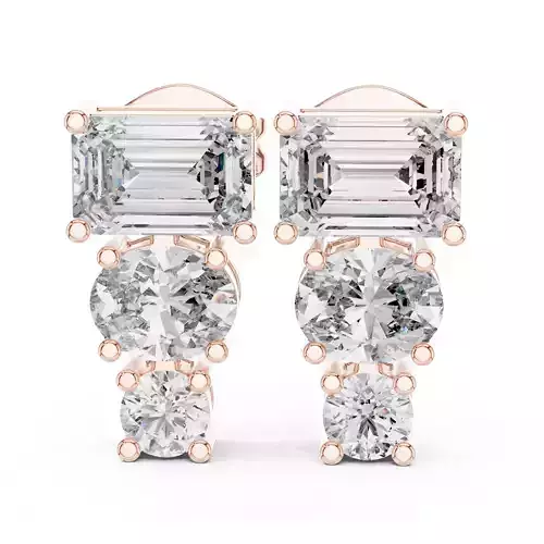 Diamond Drops Earrings 3dm stl renders animation videos details 3D print model