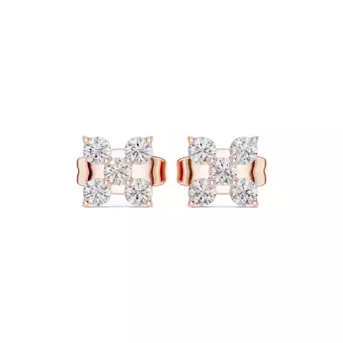 Round Cut Small Diamond Floral Earring 3DM STL Video