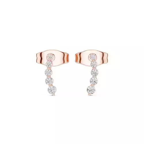Round Cut Diamond Line Earring 3DM STL Video 3D print model