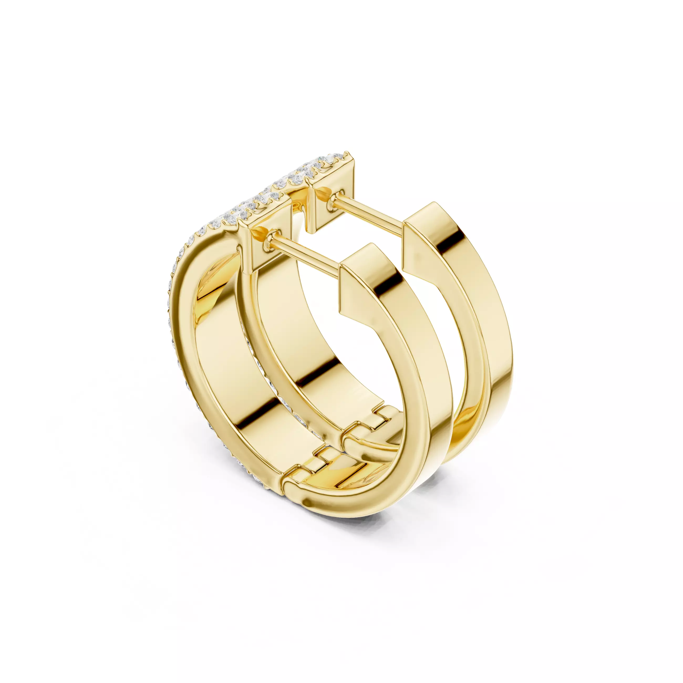 Round Cut Diamond Earring 3DM STL Video 3D print model_7