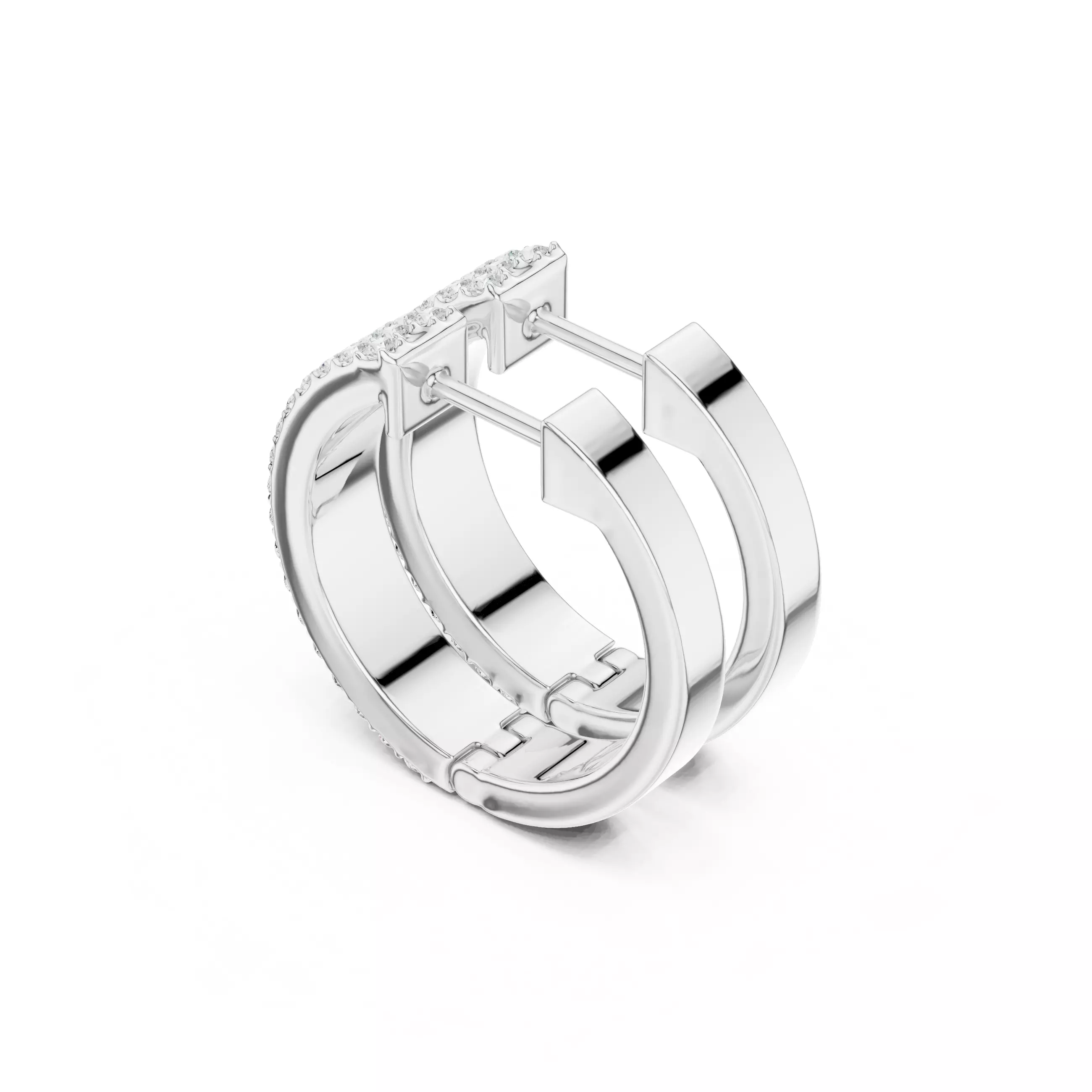 Round Cut Diamond Earring 3DM STL Video 3D print model_10