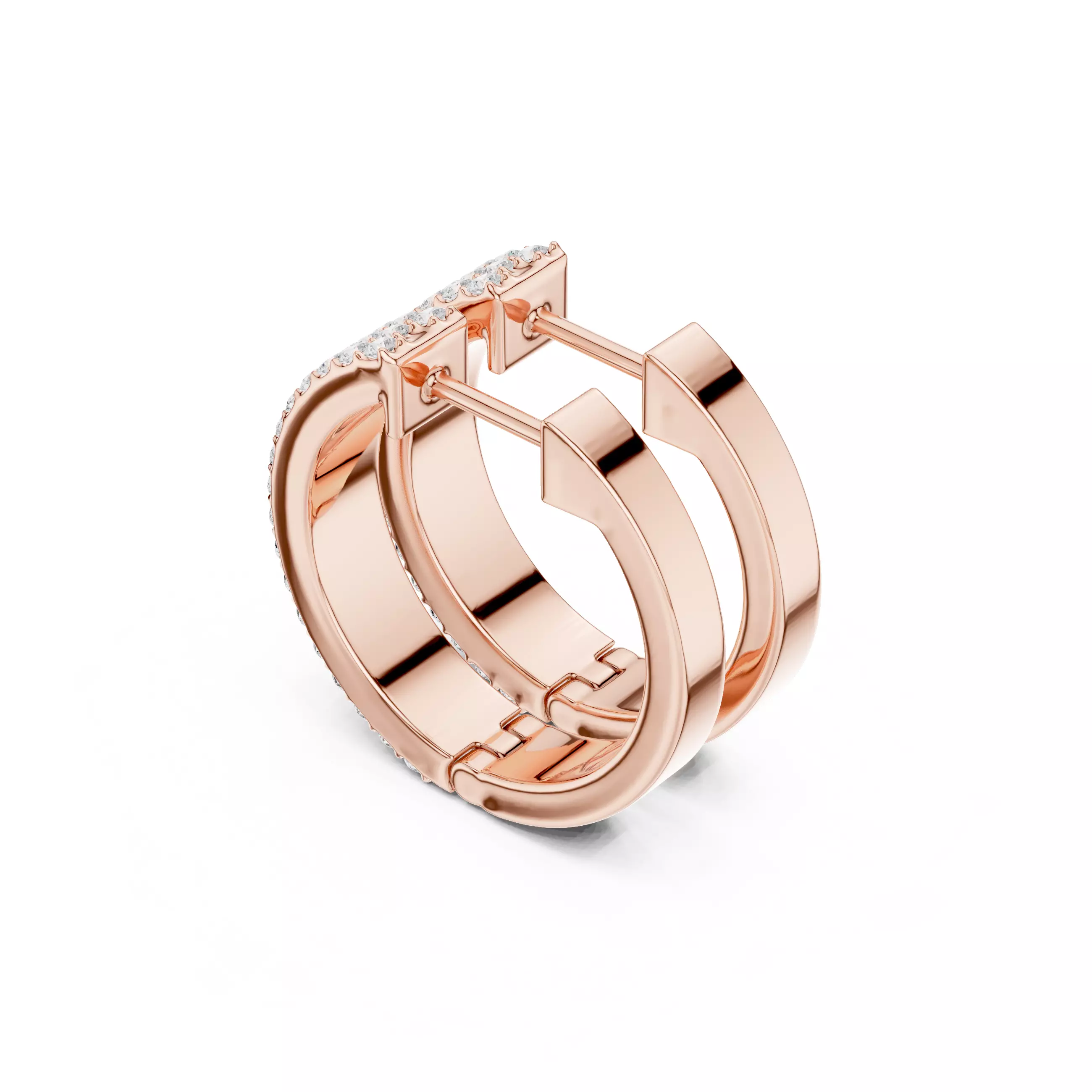 Round Cut Diamond Earring 3DM STL Video 3D print model_4