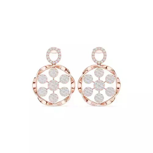 Round Cut Diamond Circular Earring 3DM STL Video
