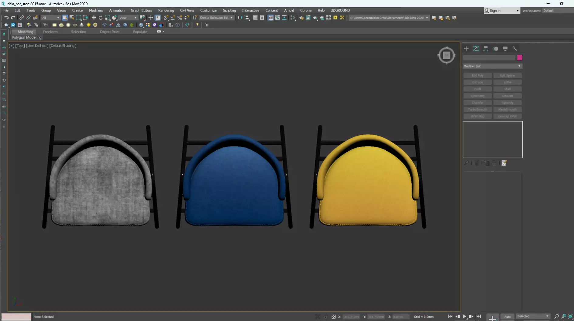 CHIA BAR STOOL Low-poly 3D model_25