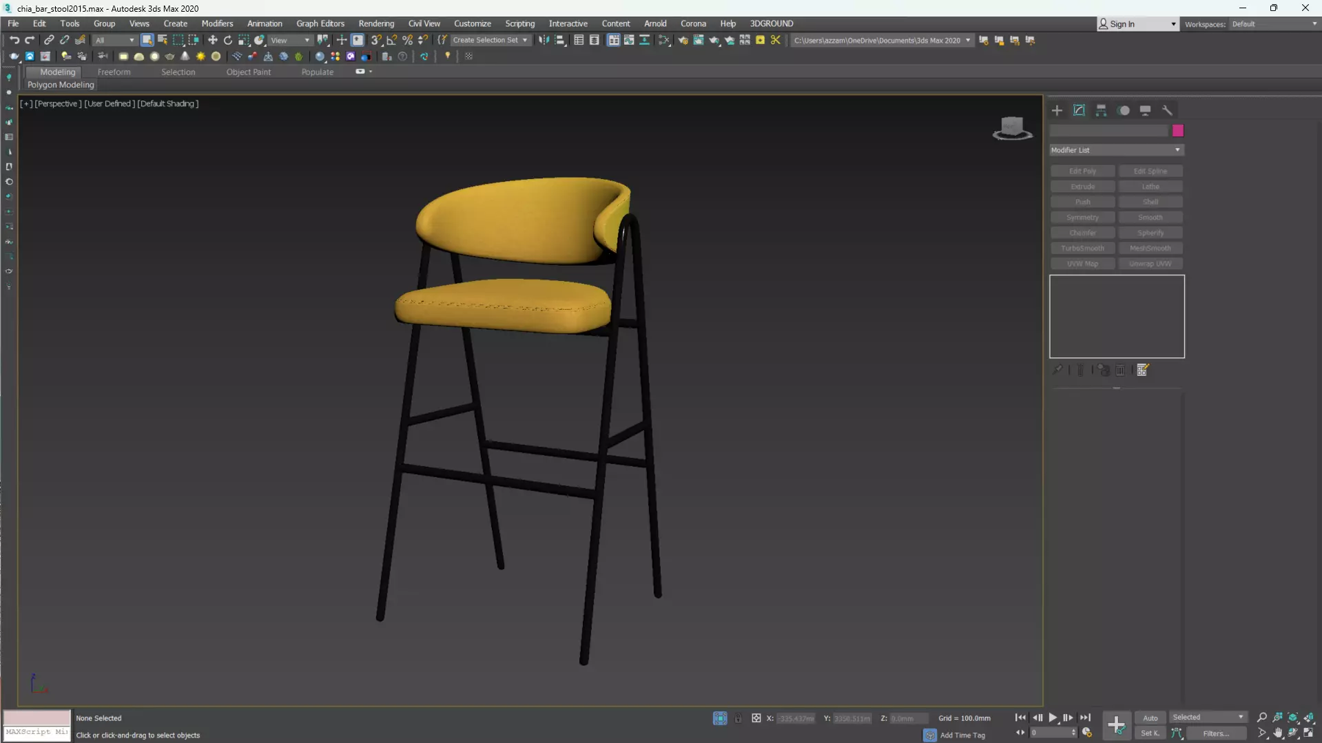 CHIA BAR STOOL Low-poly 3D model_17