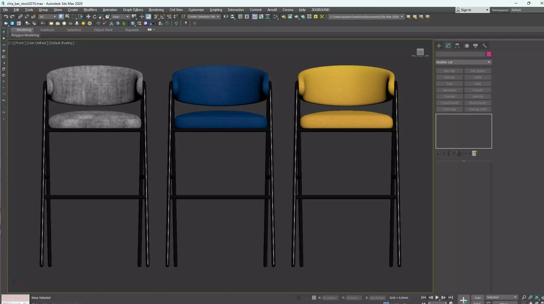 CHIA BAR STOOL Low-poly 3D model_23