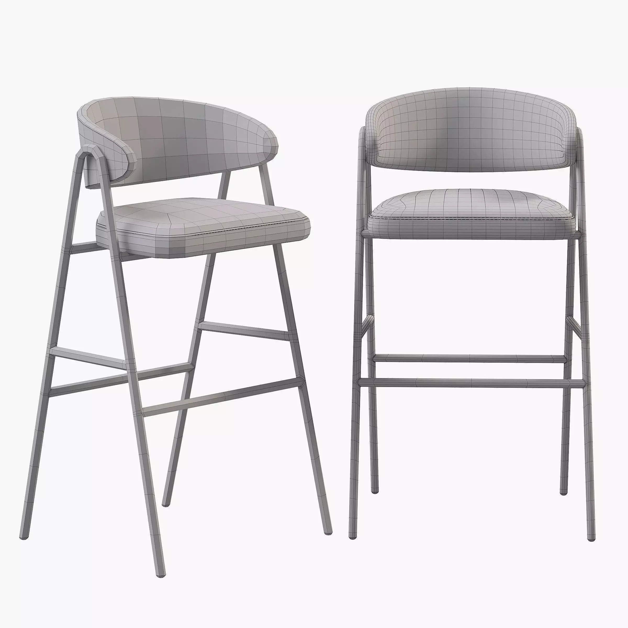 CHIA BAR STOOL Low-poly 3D model_7