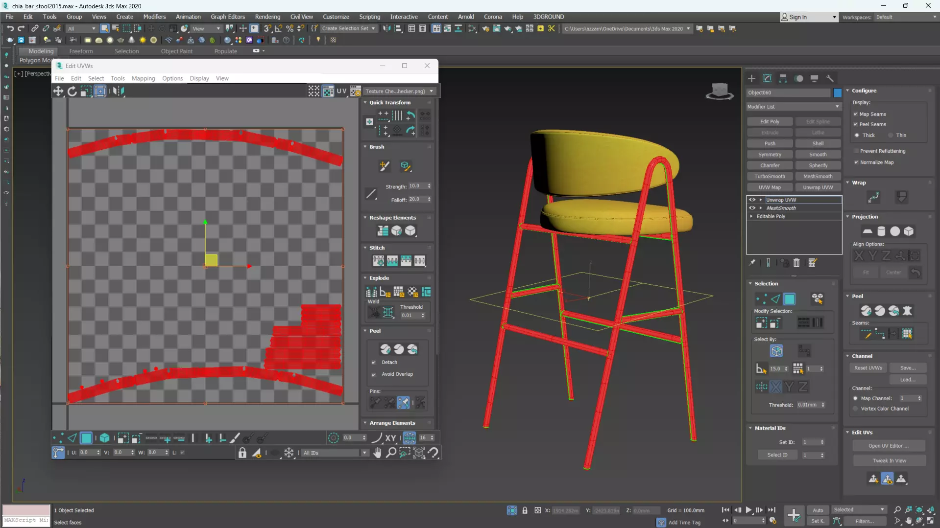 CHIA BAR STOOL Low-poly 3D model_22