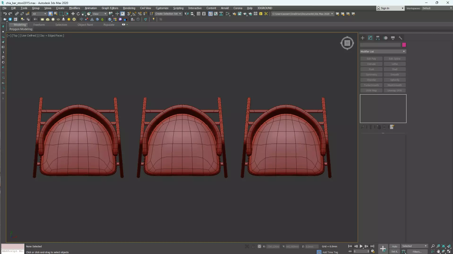 CHIA BAR STOOL Low-poly 3D model_26