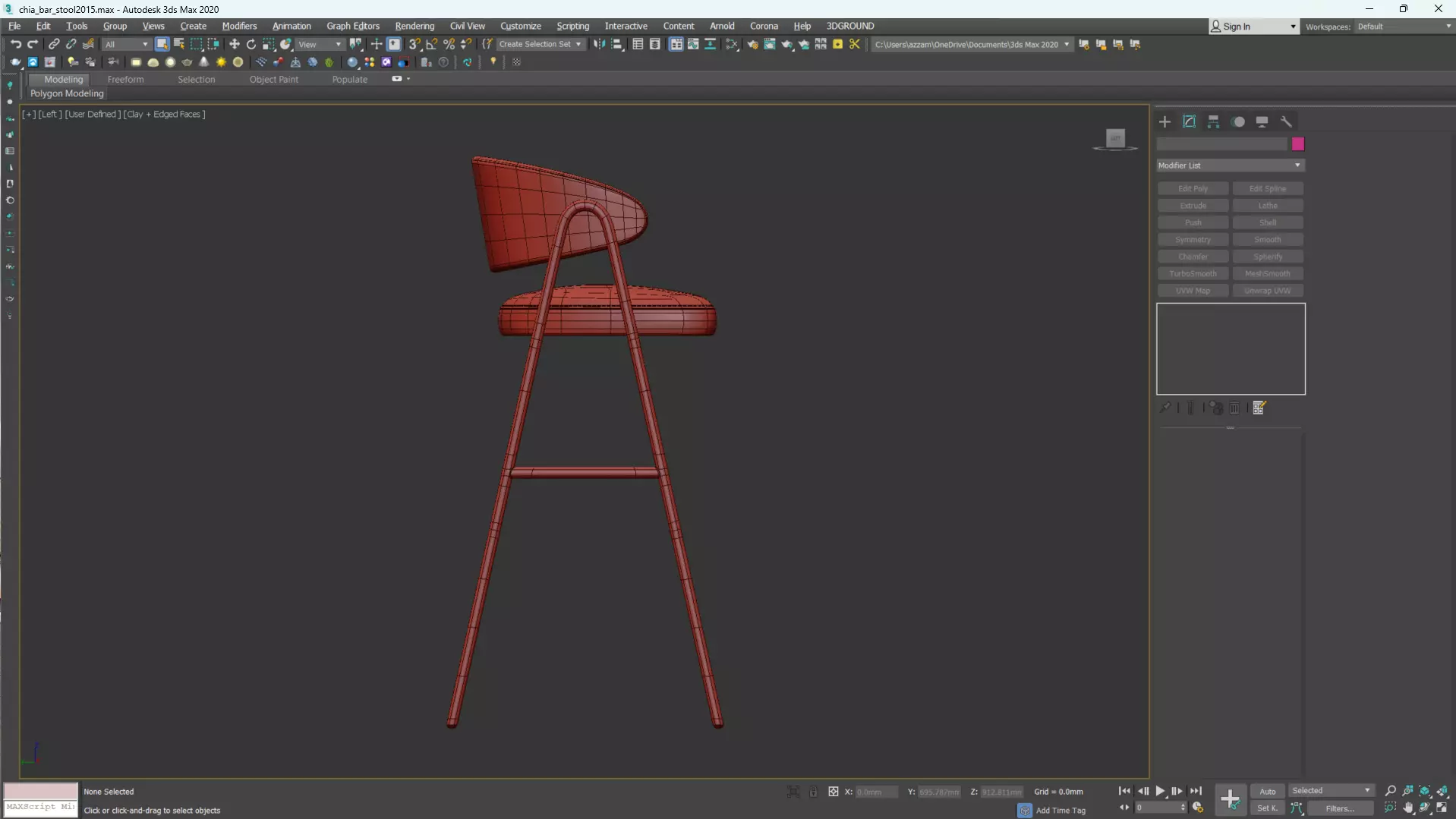 CHIA BAR STOOL Low-poly 3D model_28