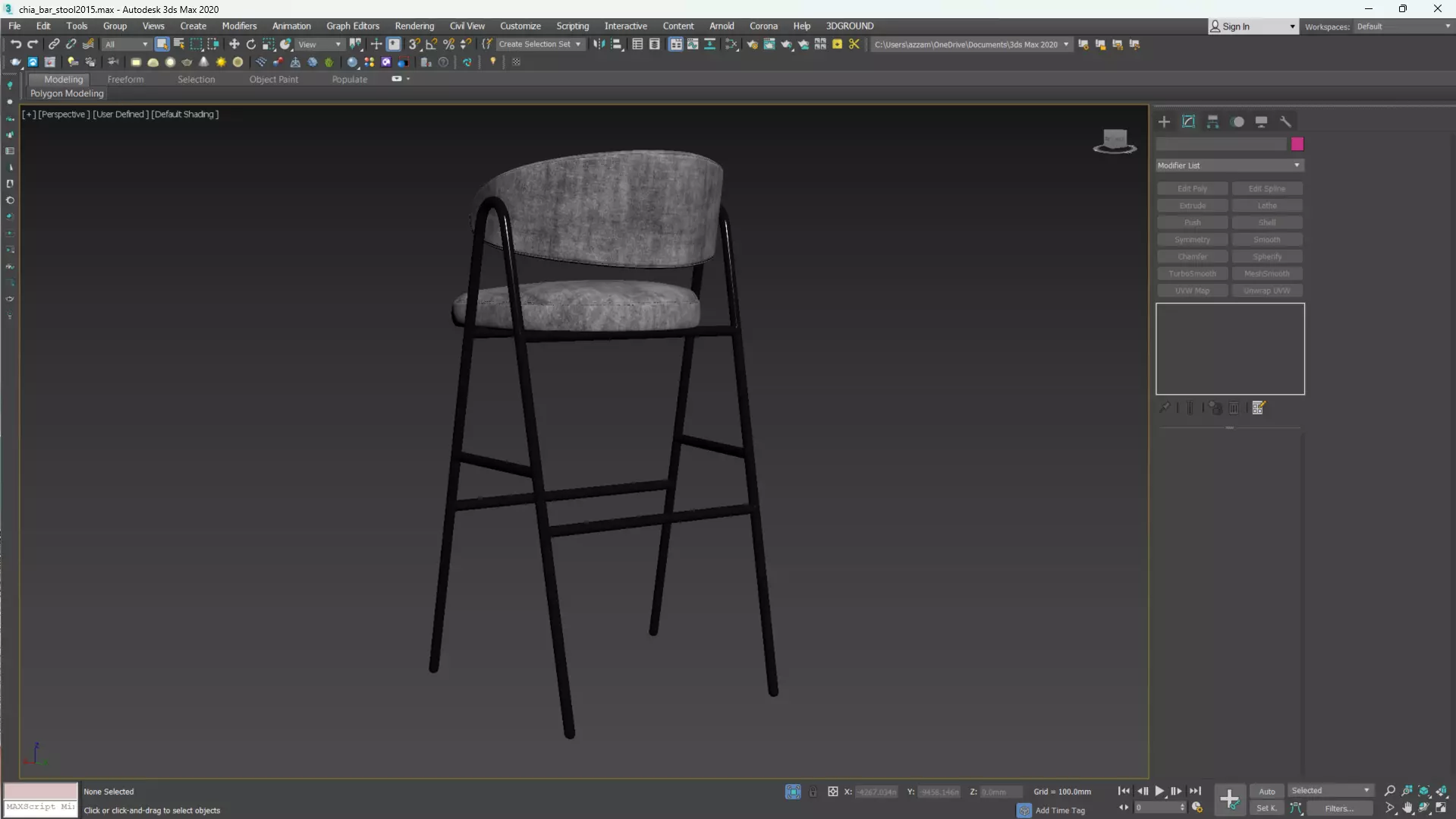 CHIA BAR STOOL Low-poly 3D model_14