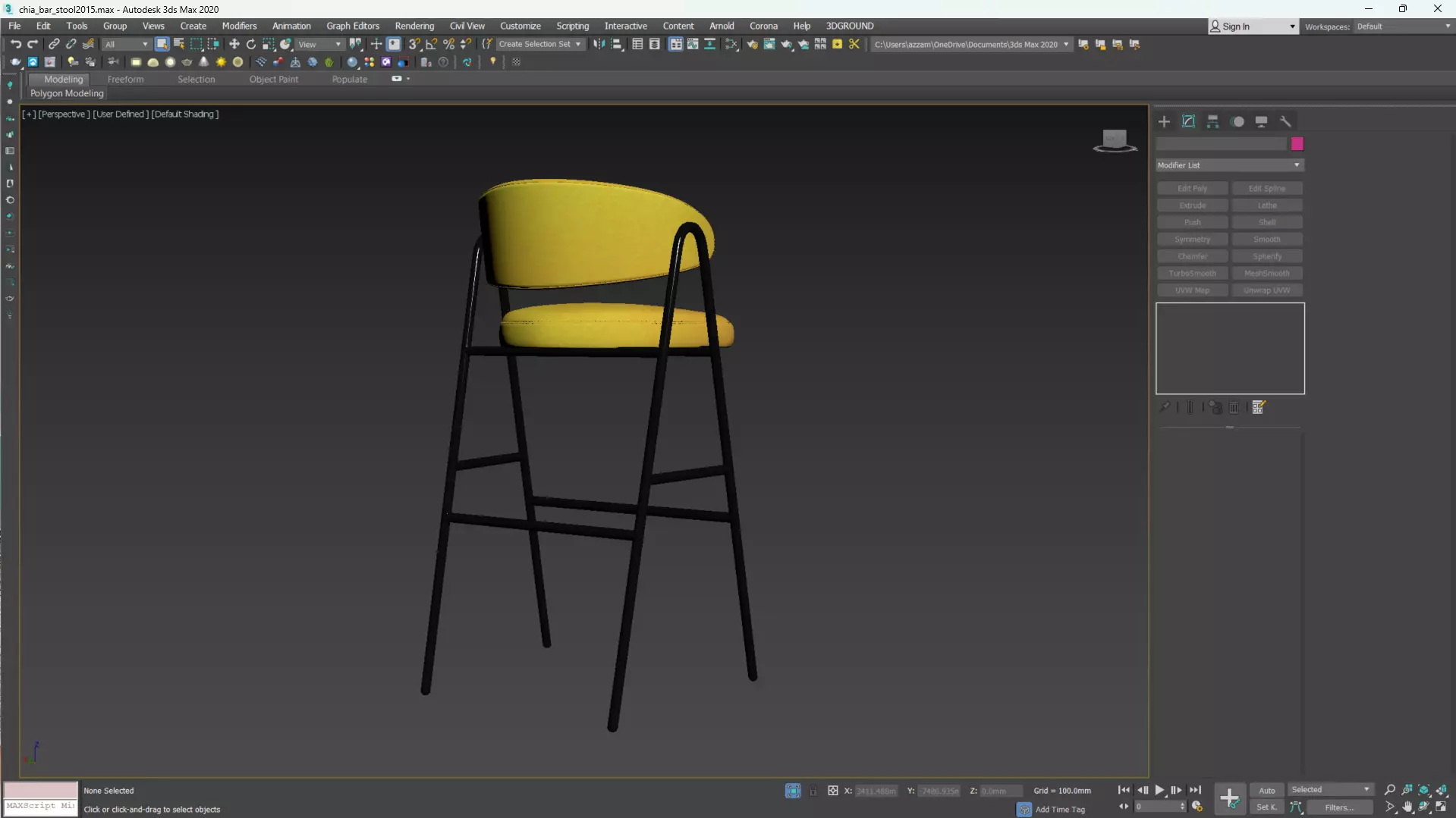CHIA BAR STOOL Low-poly 3D model_18