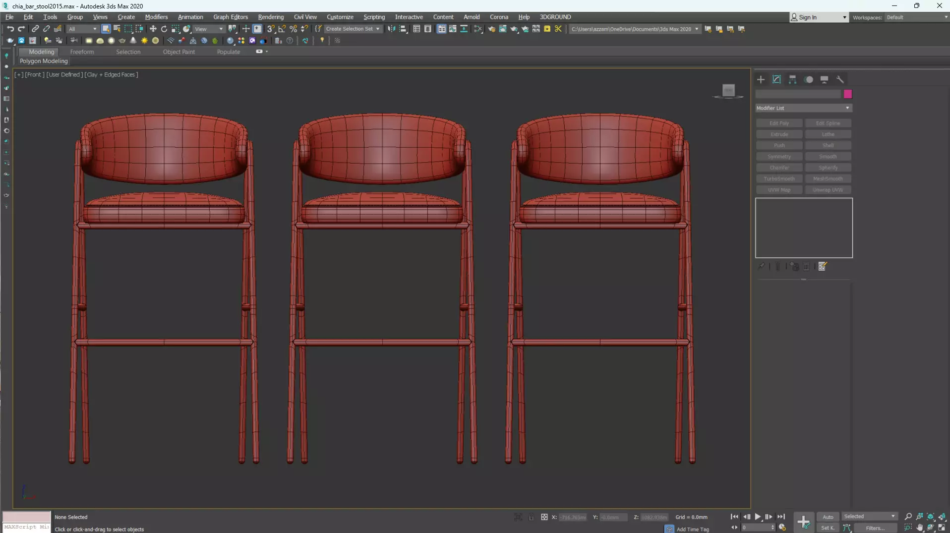CHIA BAR STOOL Low-poly 3D model_24