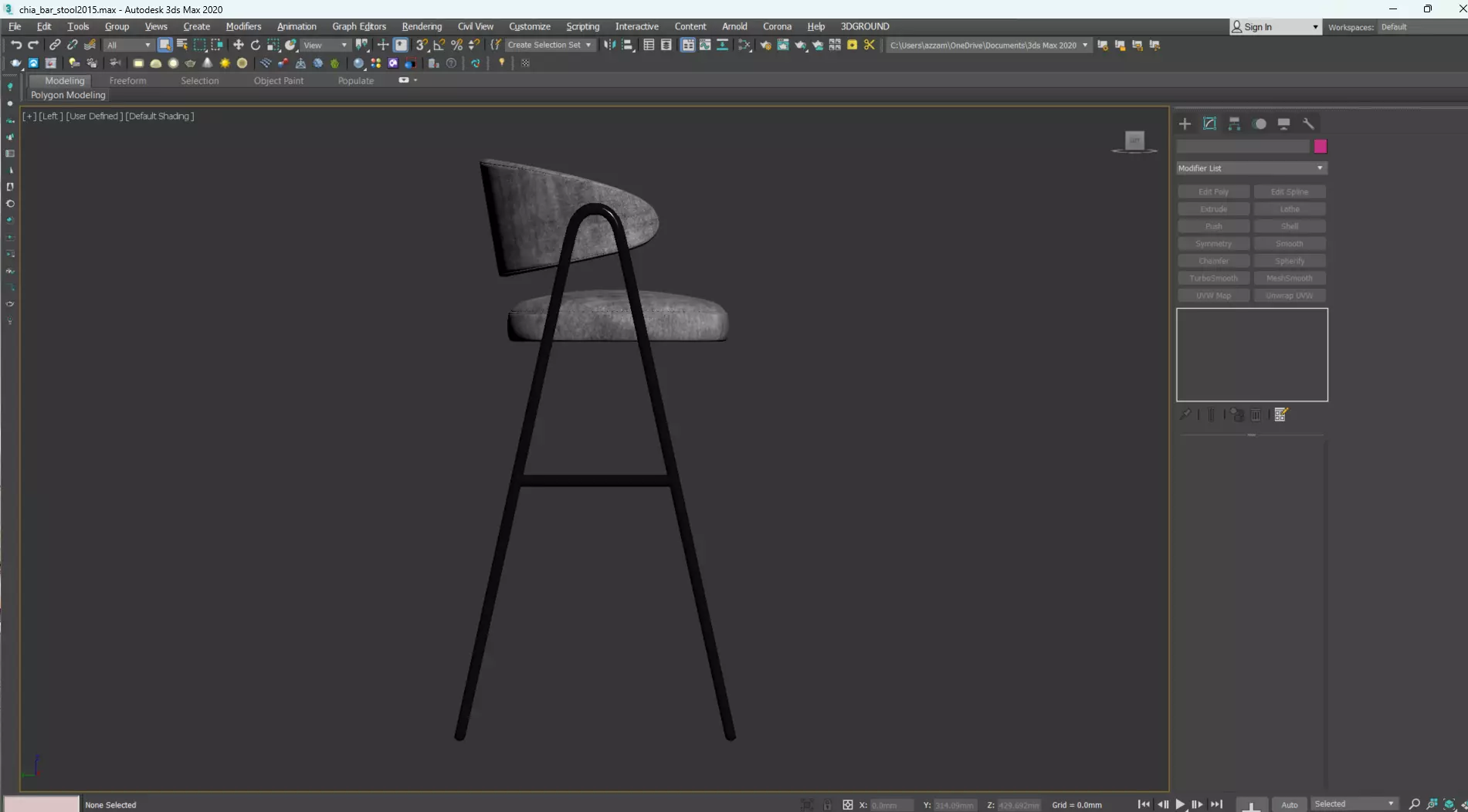 CHIA BAR STOOL Low-poly 3D model_27