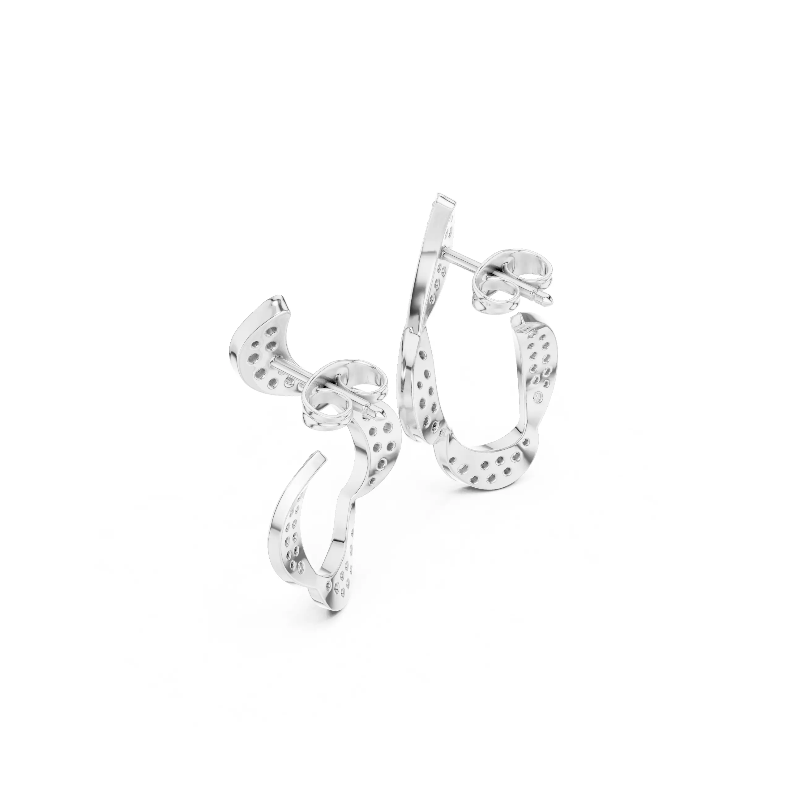 Round Cut Diamond Circular Earring 3DM STL Video 3D print model_10
