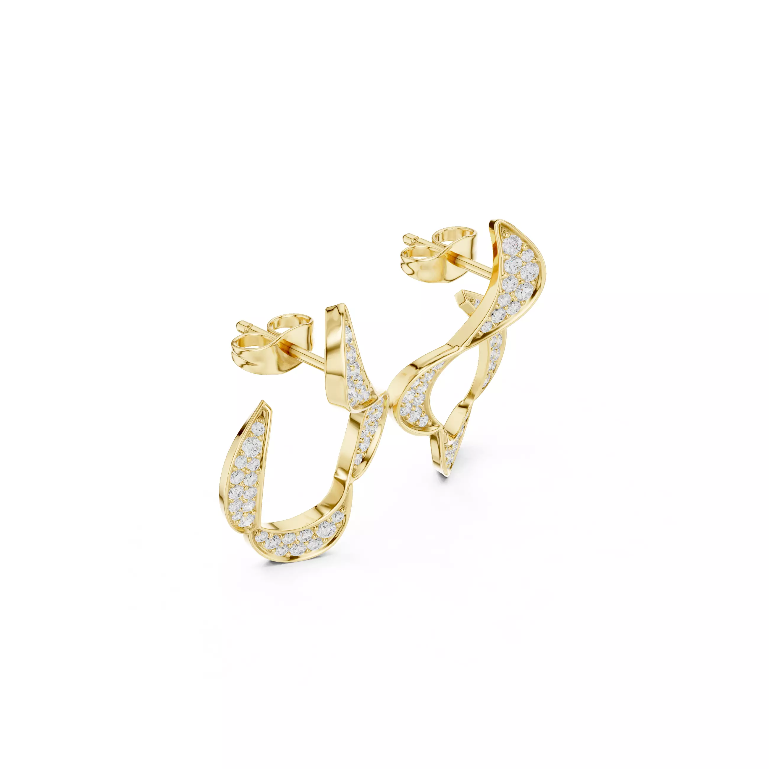 Round Cut Diamond Circular Earring 3DM STL Video 3D print model_6