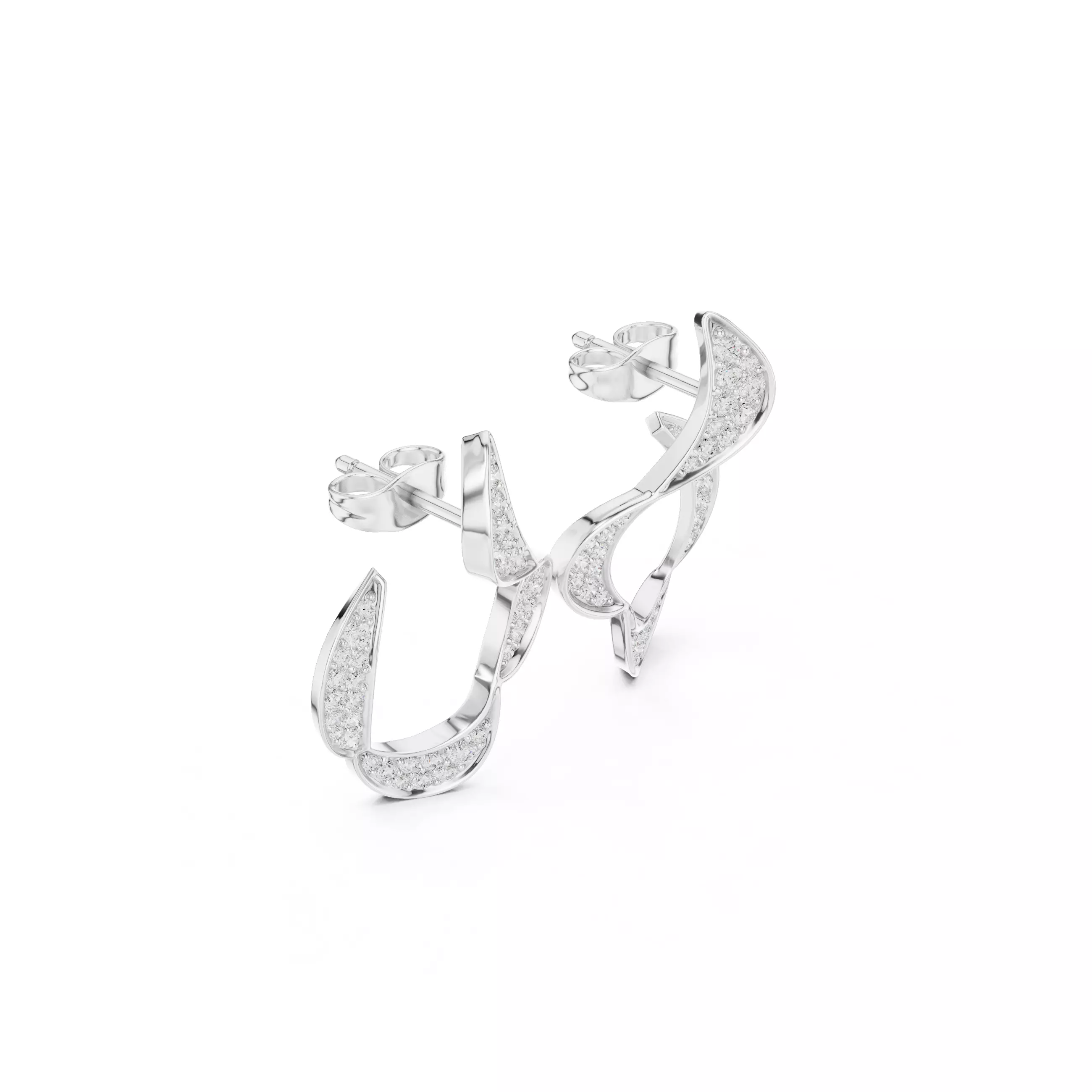 Round Cut Diamond Circular Earring 3DM STL Video 3D print model_9