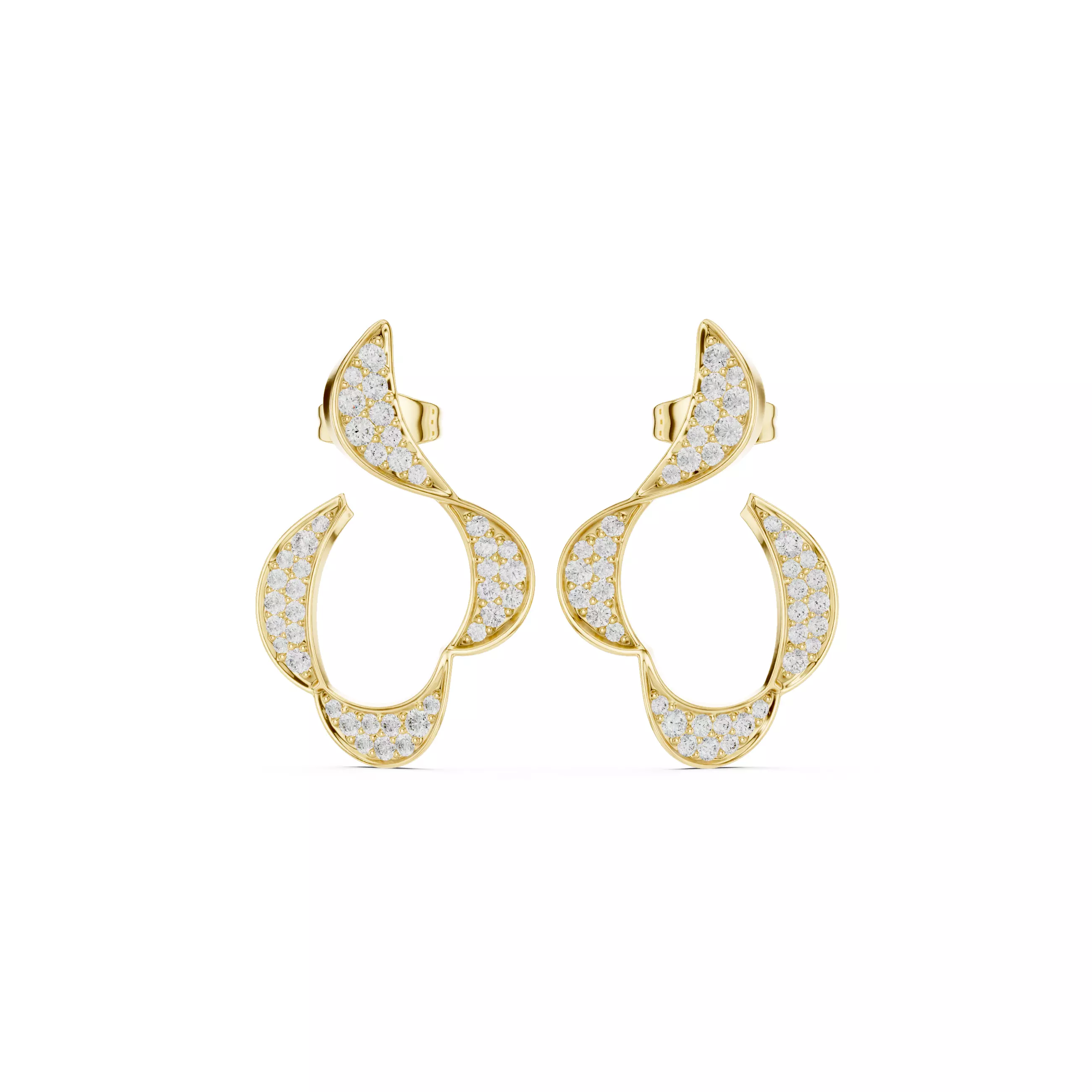 Round Cut Diamond Circular Earring 3DM STL Video 3D print model_1