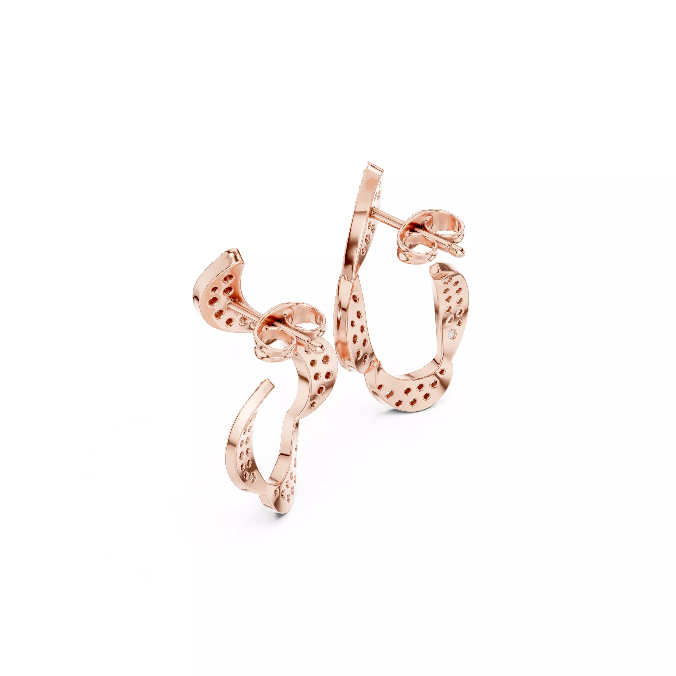 Round Cut Diamond Circular Earring 3DM STL Video 3D print model_4