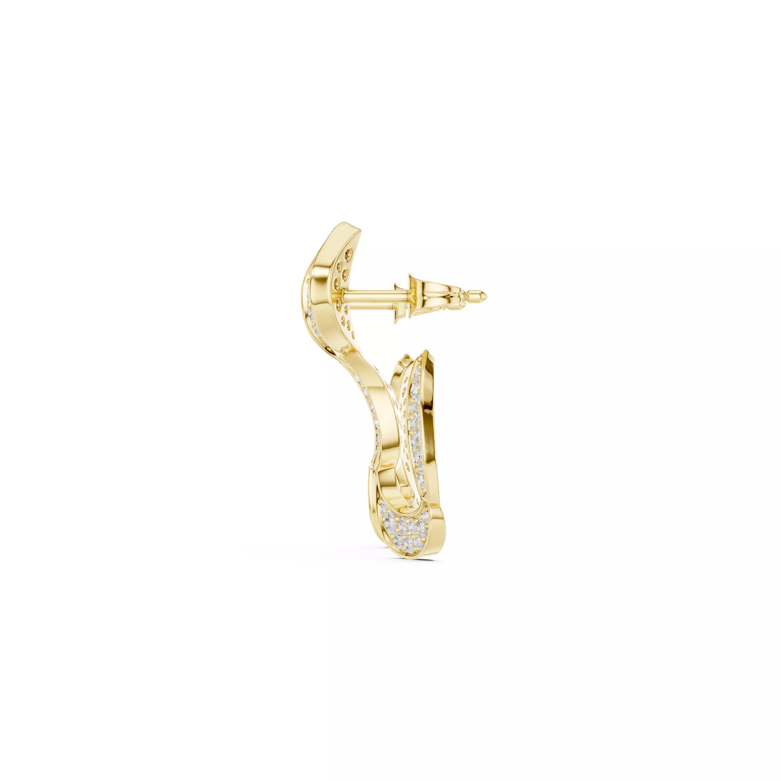 Round Cut Diamond Circular Earring 3DM STL Video 3D print model_8
