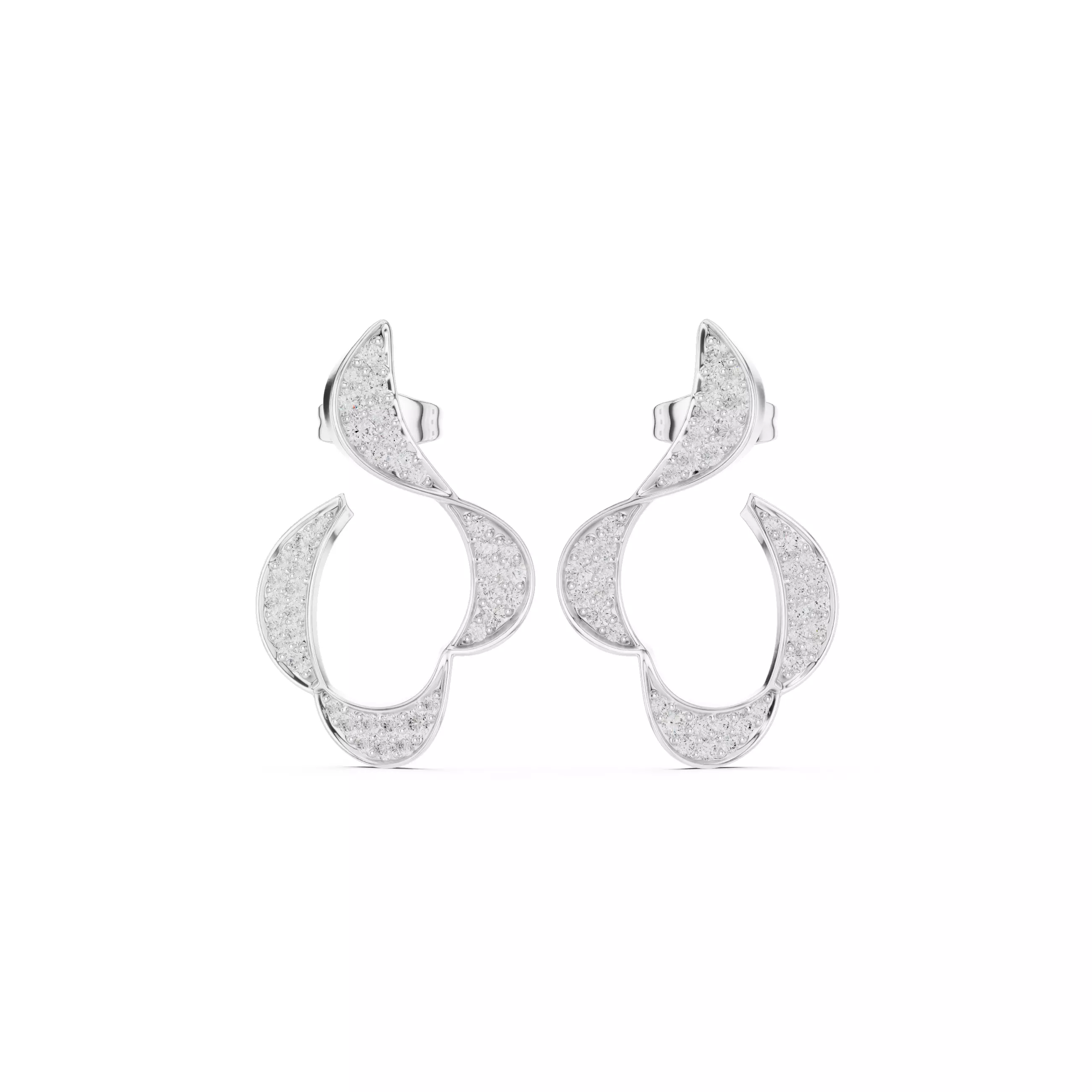 Round Cut Diamond Circular Earring 3DM STL Video 3D print model_2