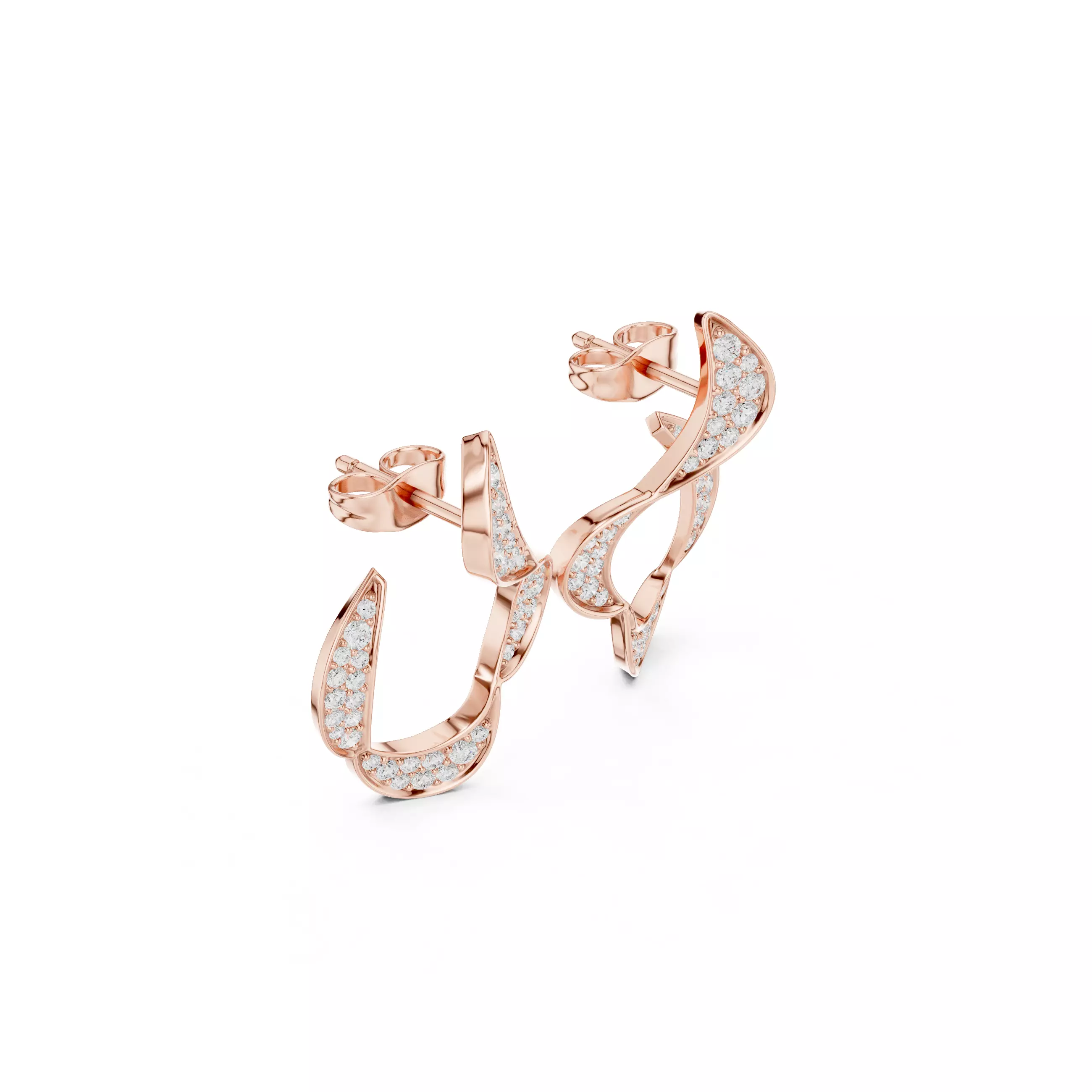 Round Cut Diamond Circular Earring 3DM STL Video 3D print model_3