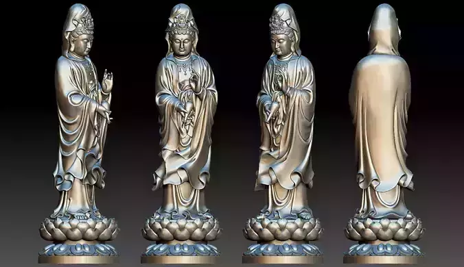 Bodhisattva Kwan Yin Pouring Out Vase of Nectar 