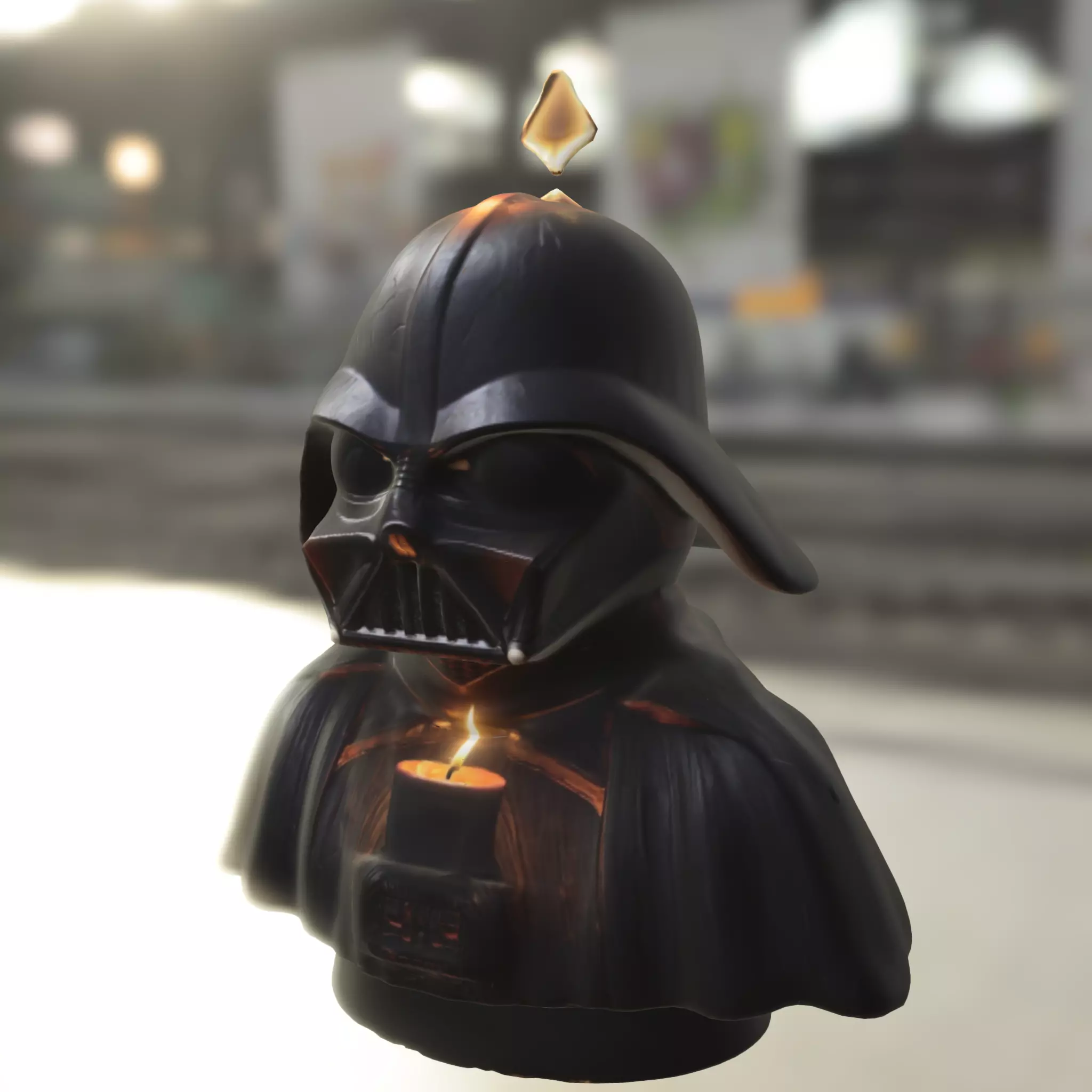 Dark Lord Candle Bust Low-poly 3D model_0