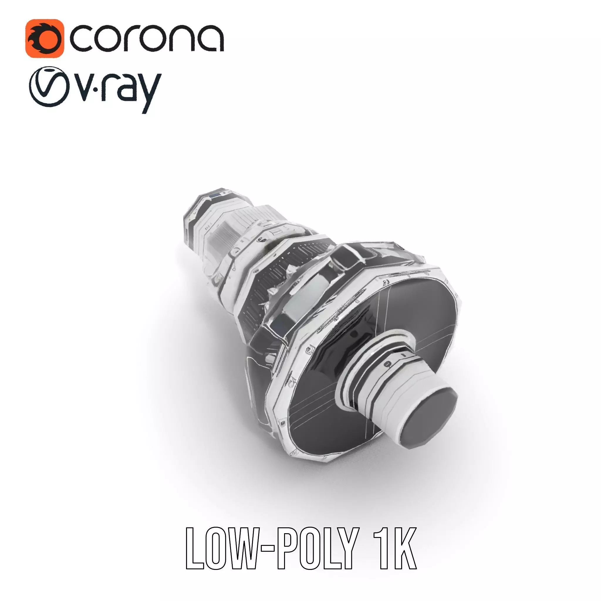 Jet Engine Model Pack with Detailed Components Low-poly 3D model_23