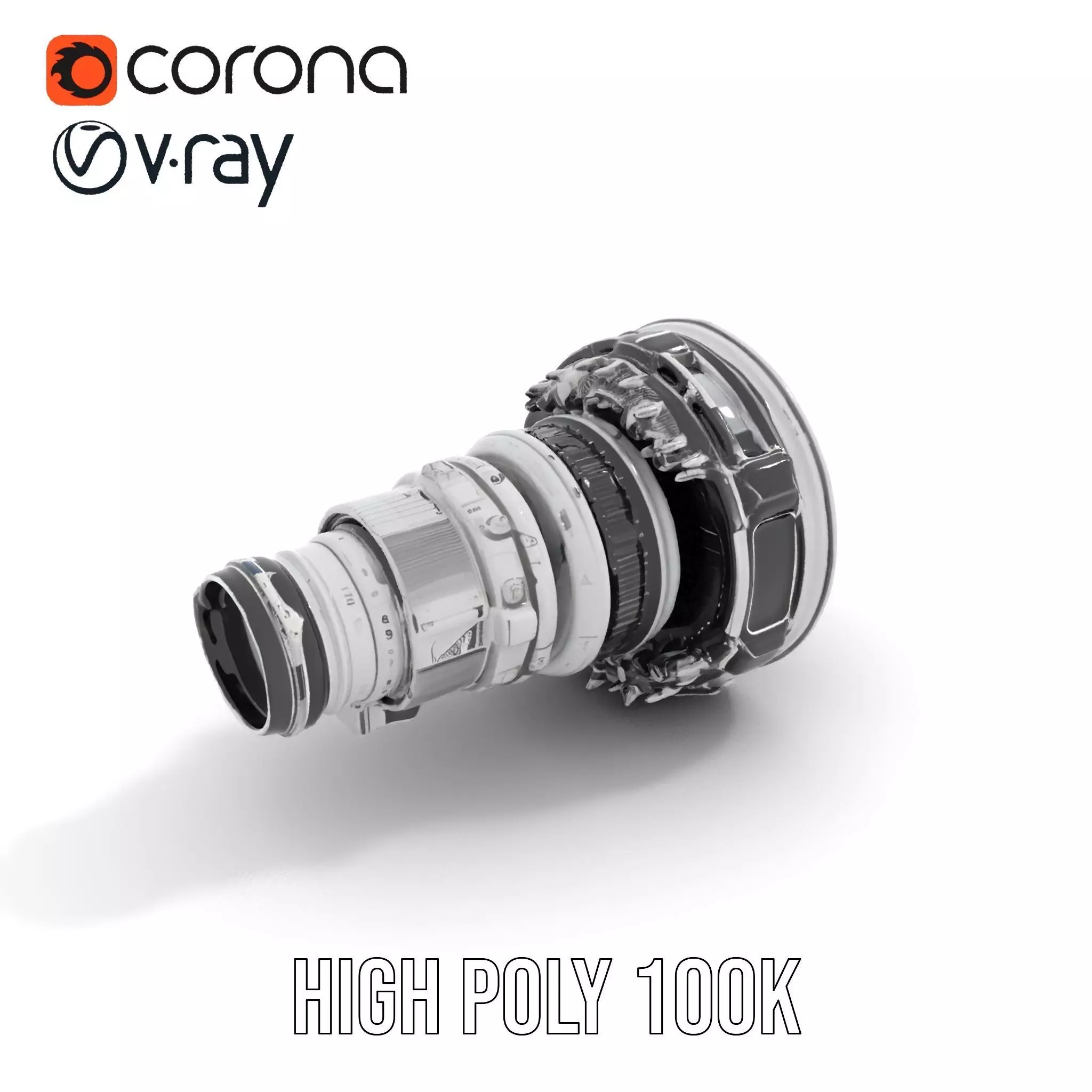 Jet Engine Model Pack with Detailed Components Low-poly 3D model_18