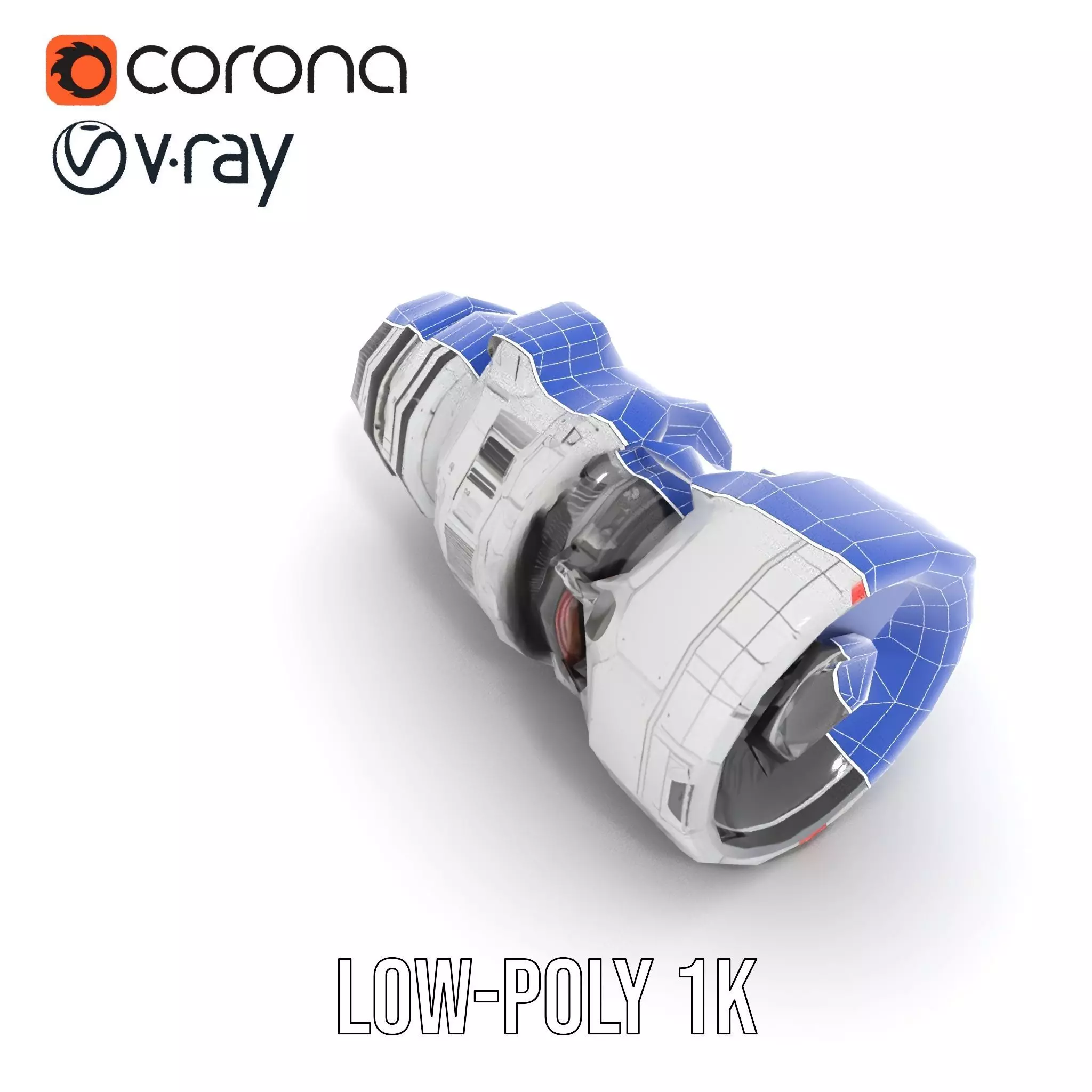 Futuristic Engine Model Pack for SciFi Projects Low-poly 3D model_13