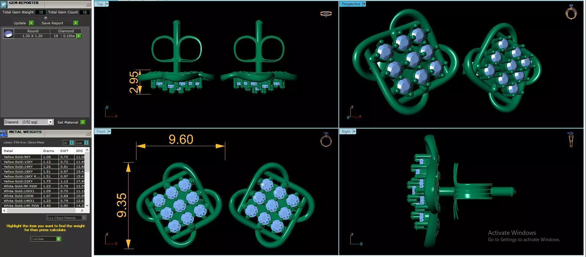 Round Cut Diamond Stud Earring 3DM STL Video 3D print model_12