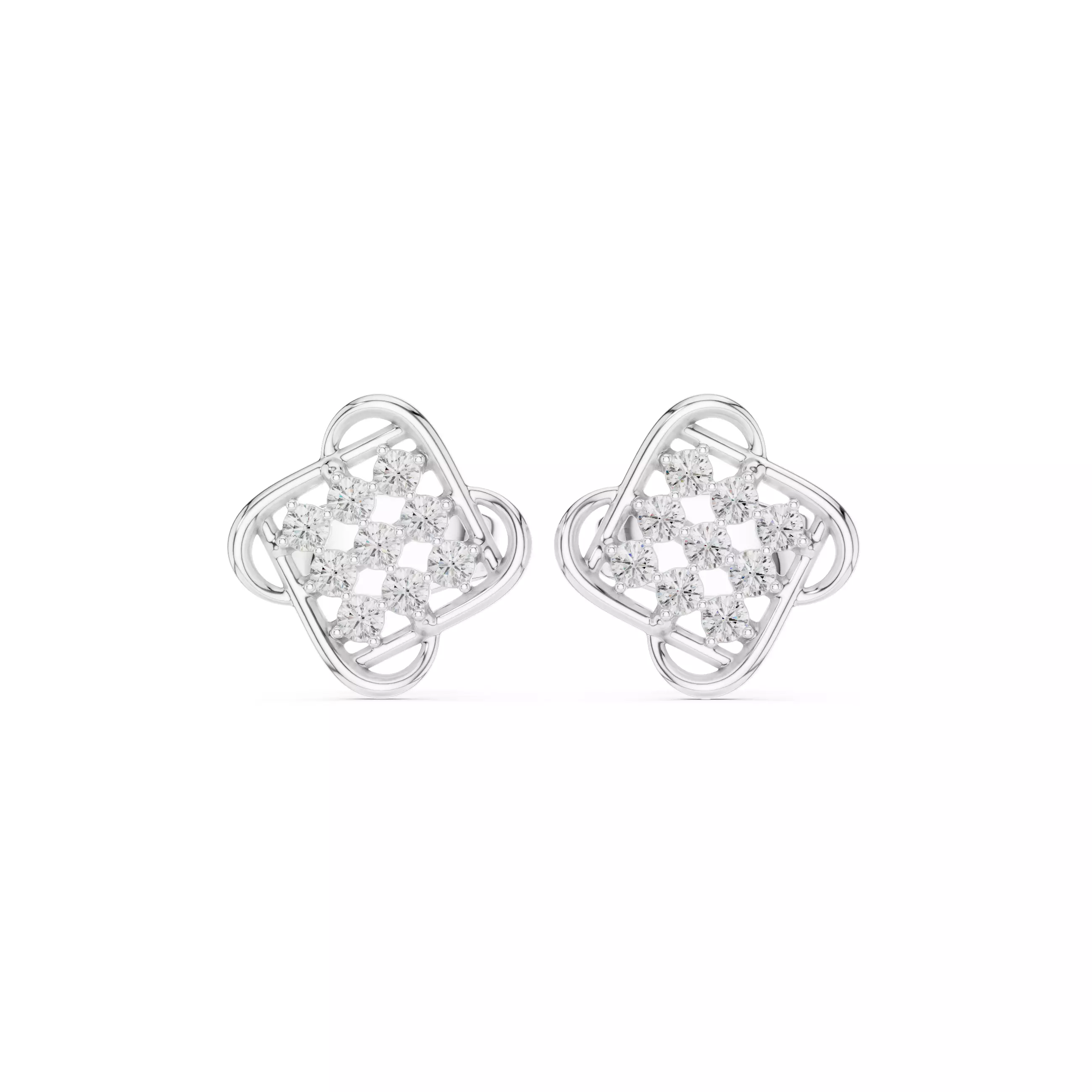 Round Cut Diamond Stud Earring 3DM STL Video 3D print model_2