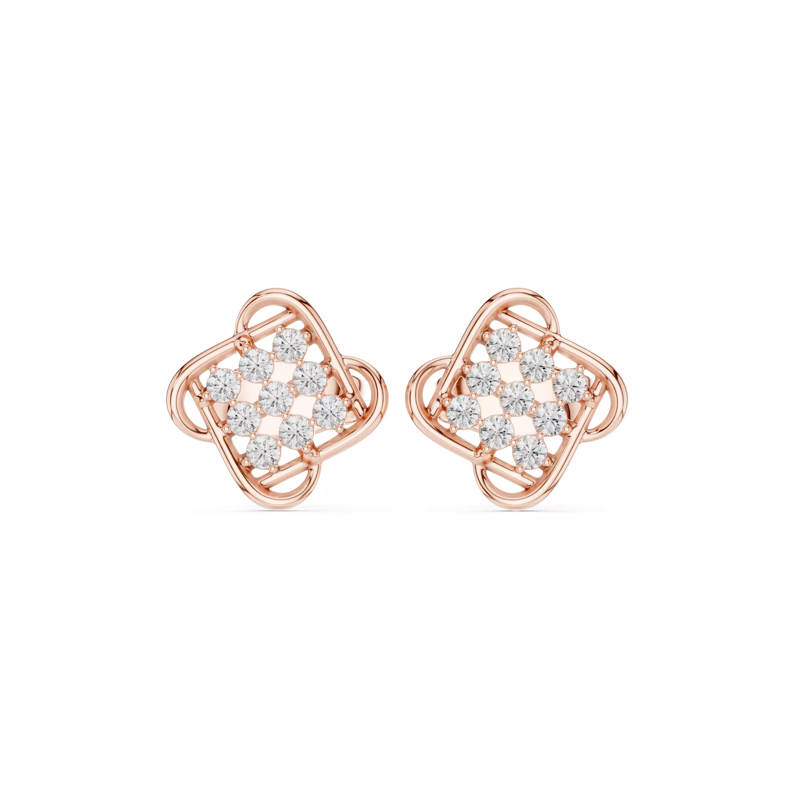 Round Cut Diamond Stud Earring 3DM STL Video 3D print model_0