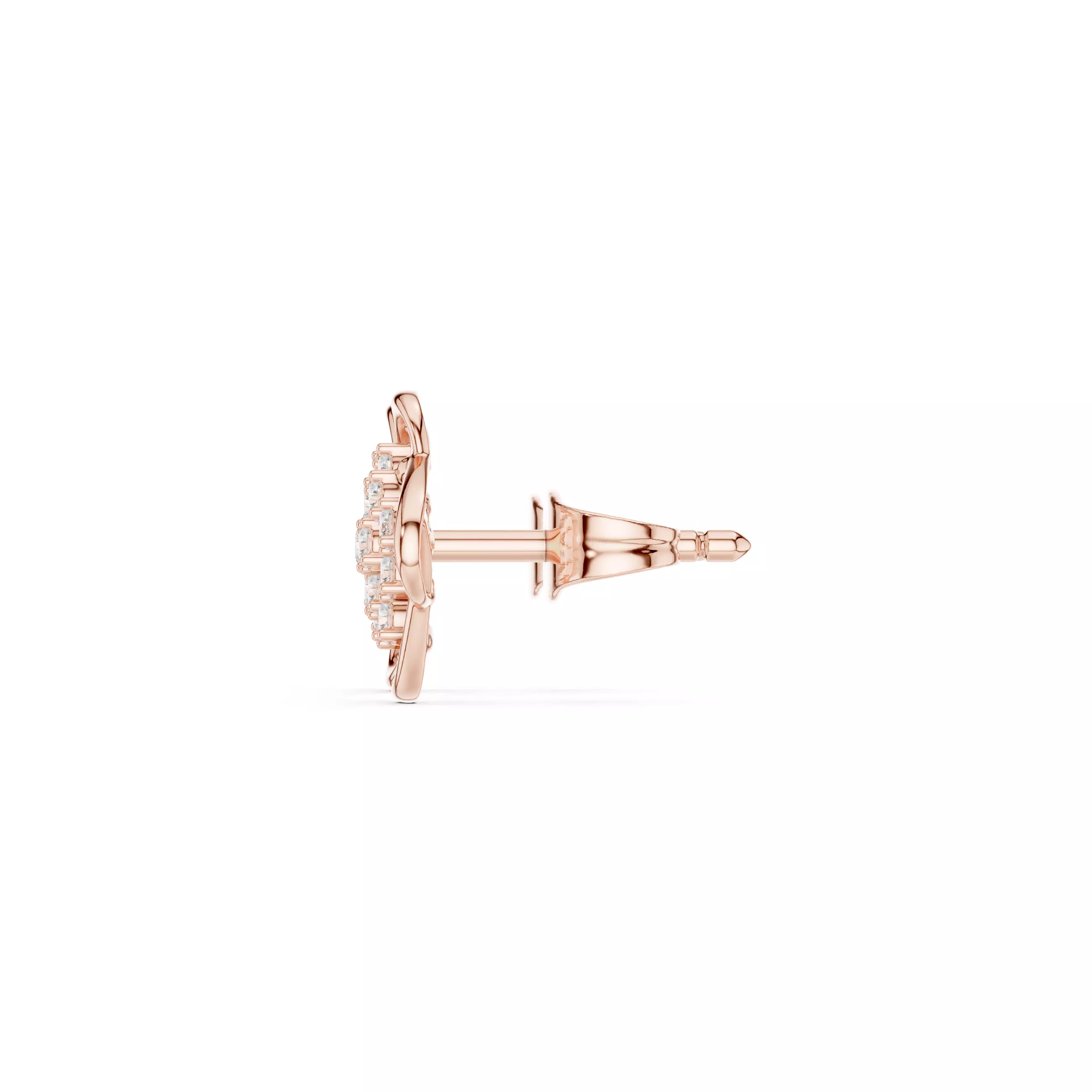 Round Cut Diamond Stud Earring 3DM STL Video 3D print model_5