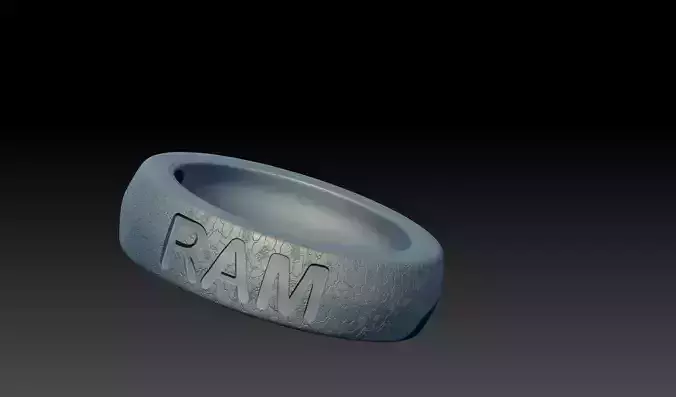 RAM Letter Engraved Ring 3D Model 3D print model