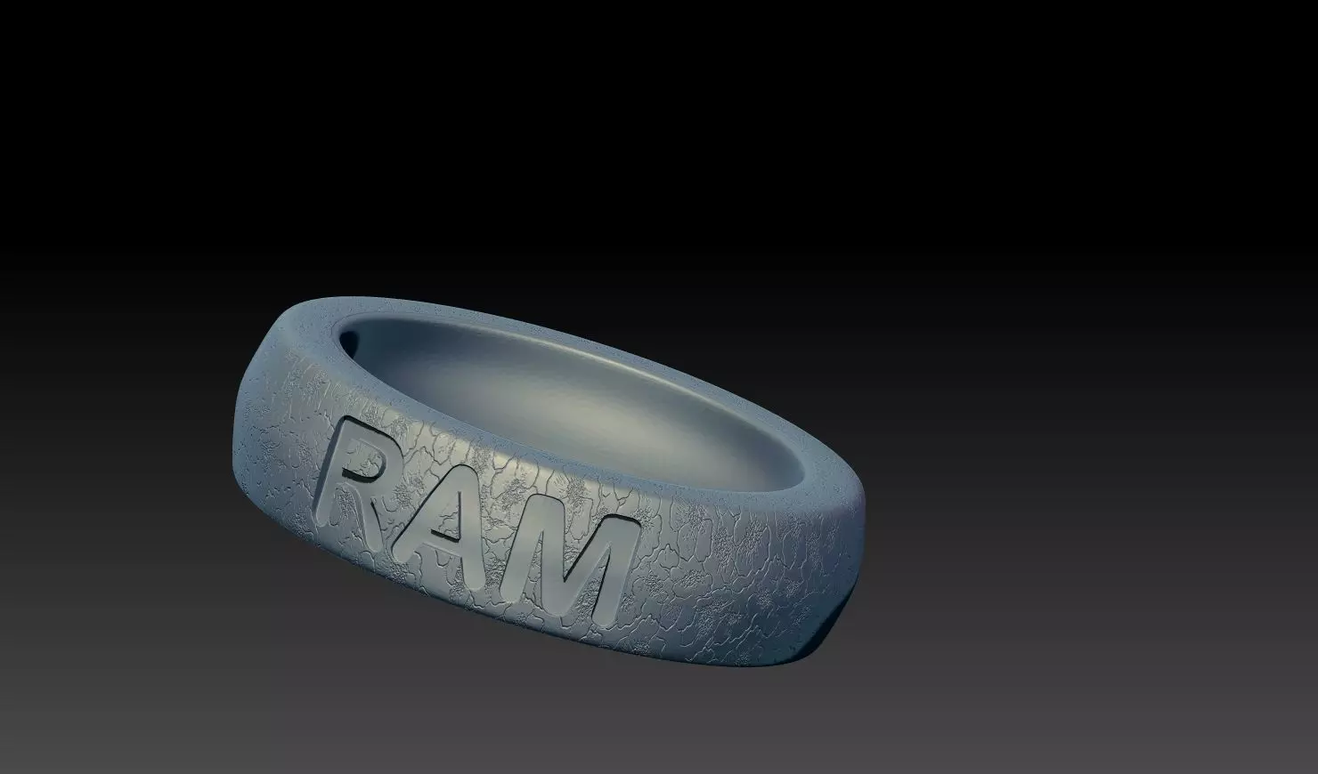RAM Letter Engraved Ring 3D Model 3D print model_0