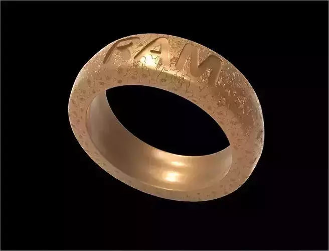 RAM Letter Engraved Ring 3D Model