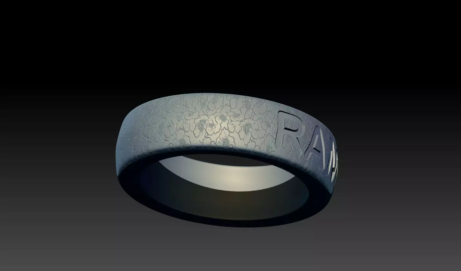 RAM Letter Engraved Ring 3D Model 3D print model_2